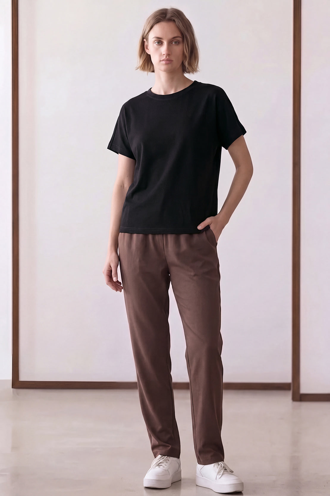 KOKO Cotton Modal Crew Neck T-Shirt – Black