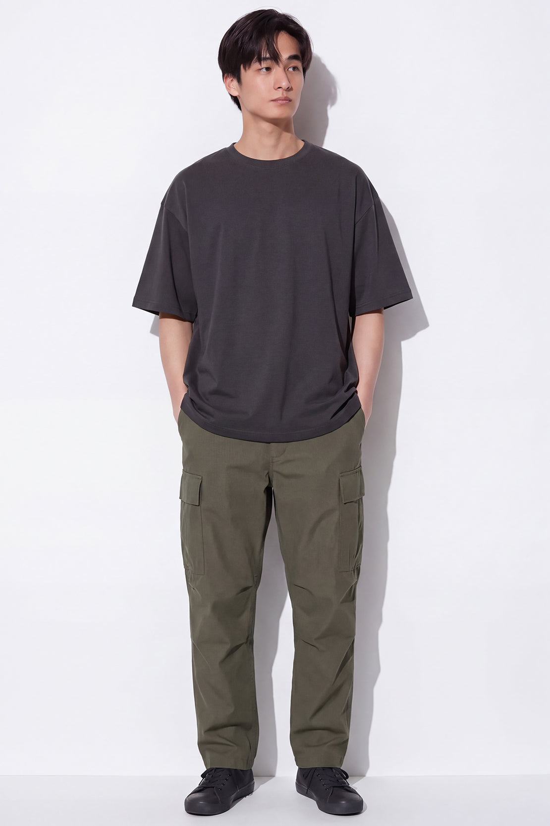 KOKO Cotton Drop Shoulder T-Shirt – Charcoal