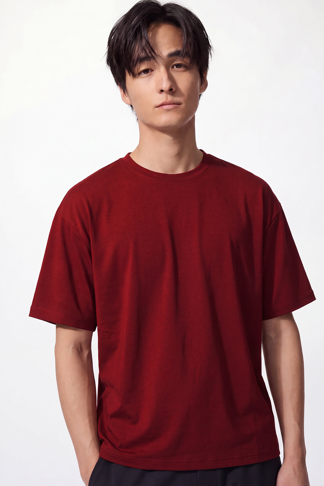 KOKO Cotton Drop Shoulder T-Shirt – Maroon