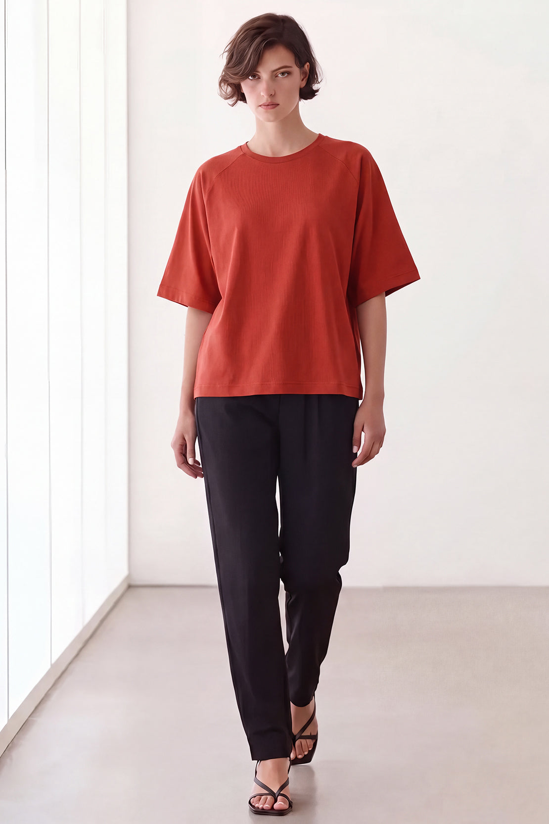 KOKO Cotton Blend Oversized T-Shirt – Orange