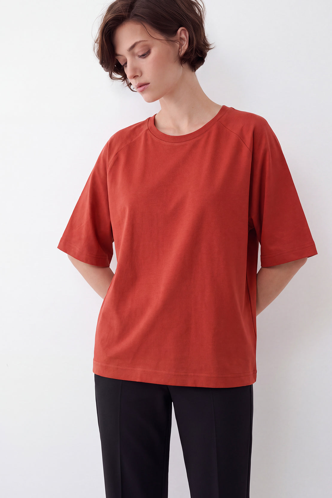 KOKO Cotton Blend Oversized T-Shirt – Orange