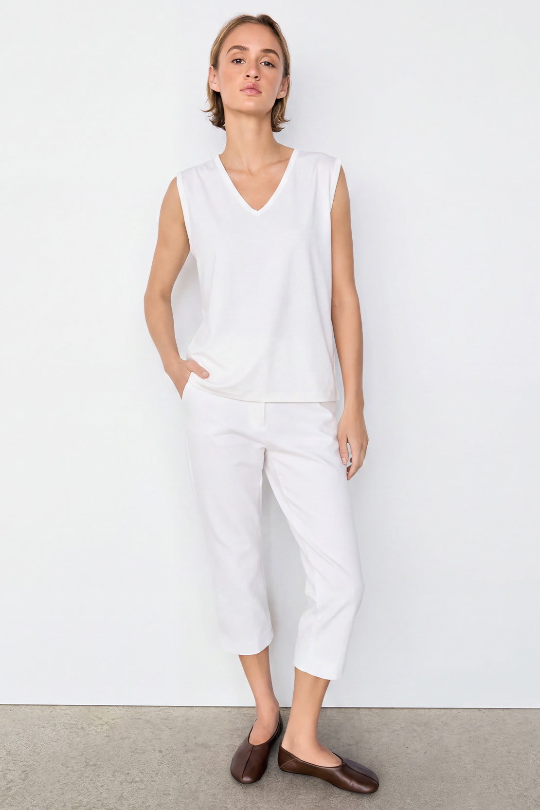 KOKO Airism V-Neck Tank Top – White