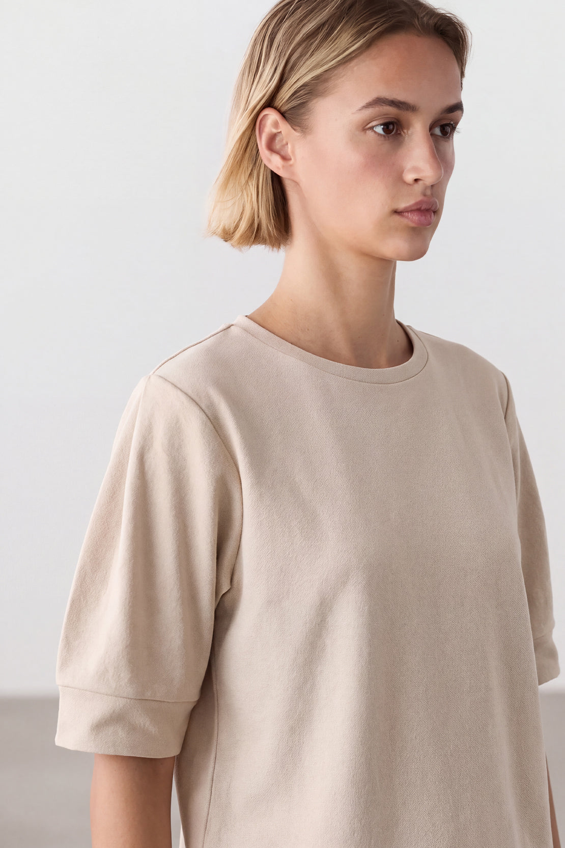 KOKO Cotton Solona Quarter Sleeve Top – Beige