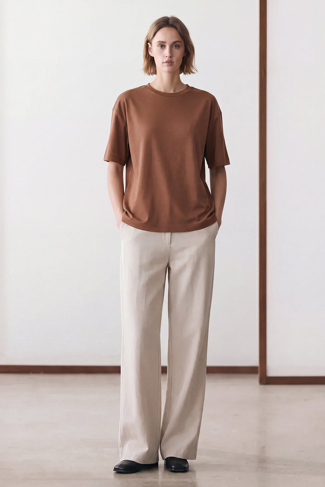 KOKO Air Weave Oversized T-Shirt – Brown