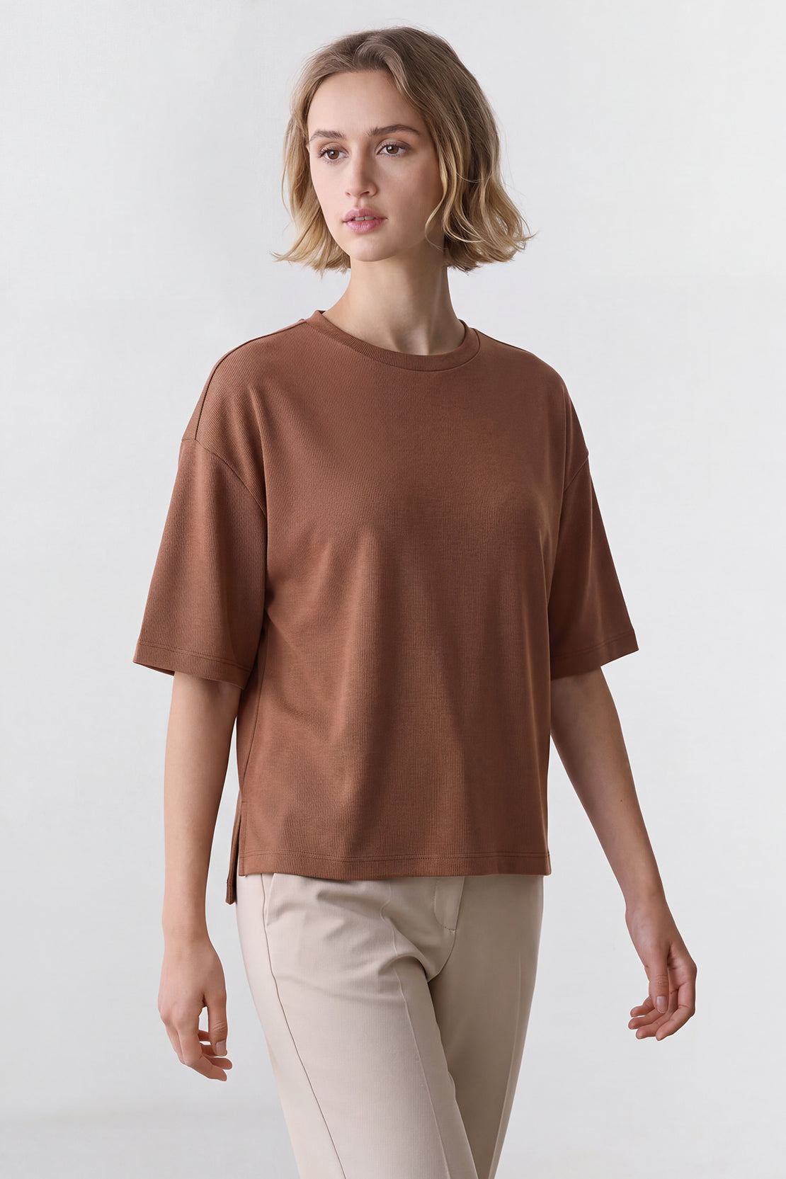 KOKO Air Weave Oversized T-Shirt – Brown