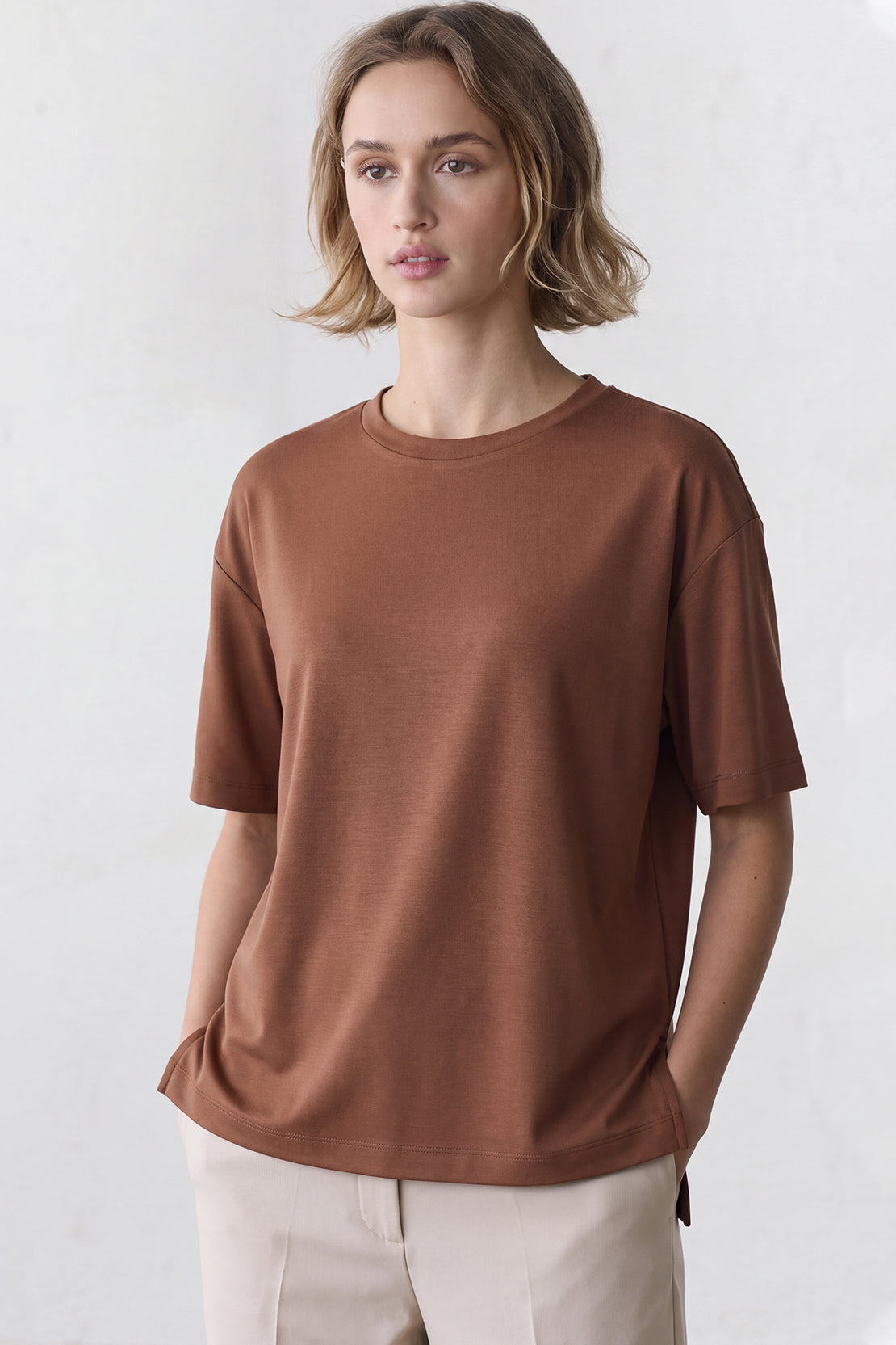 KOKO Air Weave Oversized T-Shirt – Brown