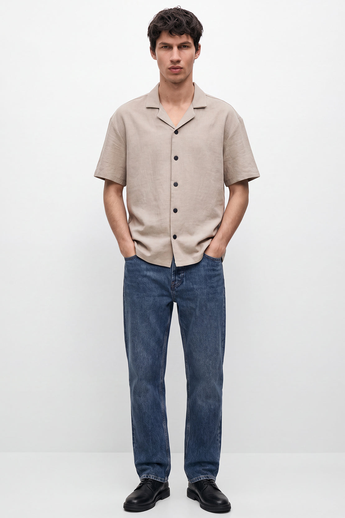 KOKO Linen Half Sleeve Shirt – Beige