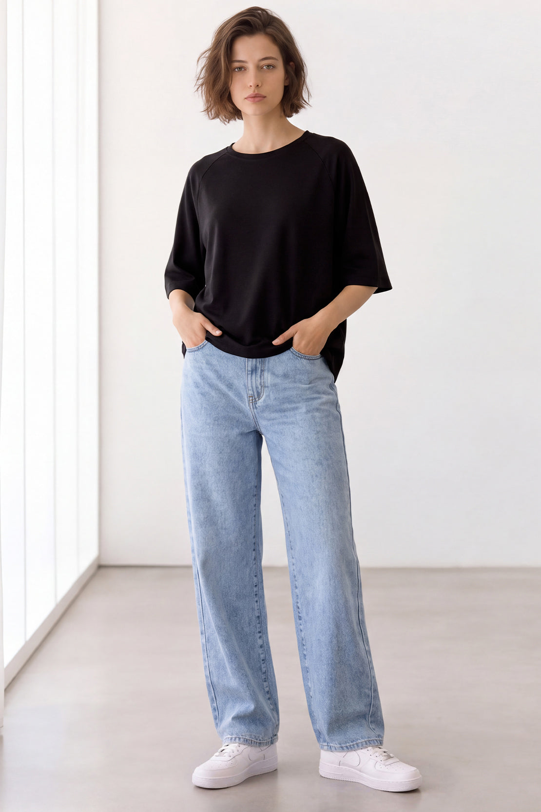 KOKO Modal Blend Oversized T-Shirt – Black, Beige & Navy