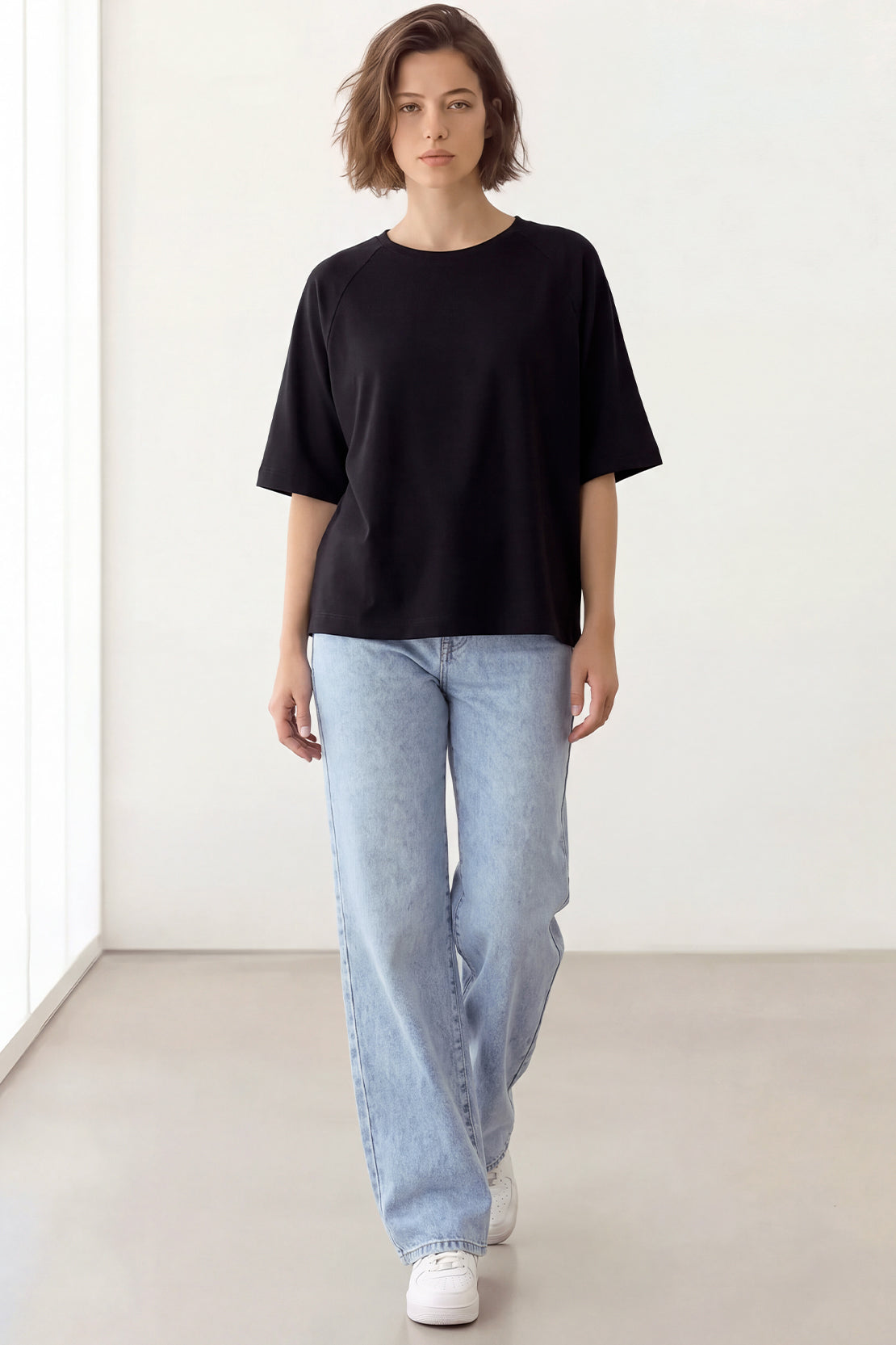 KOKO Modal Blend Oversized T-Shirt – Black, Beige & Navy