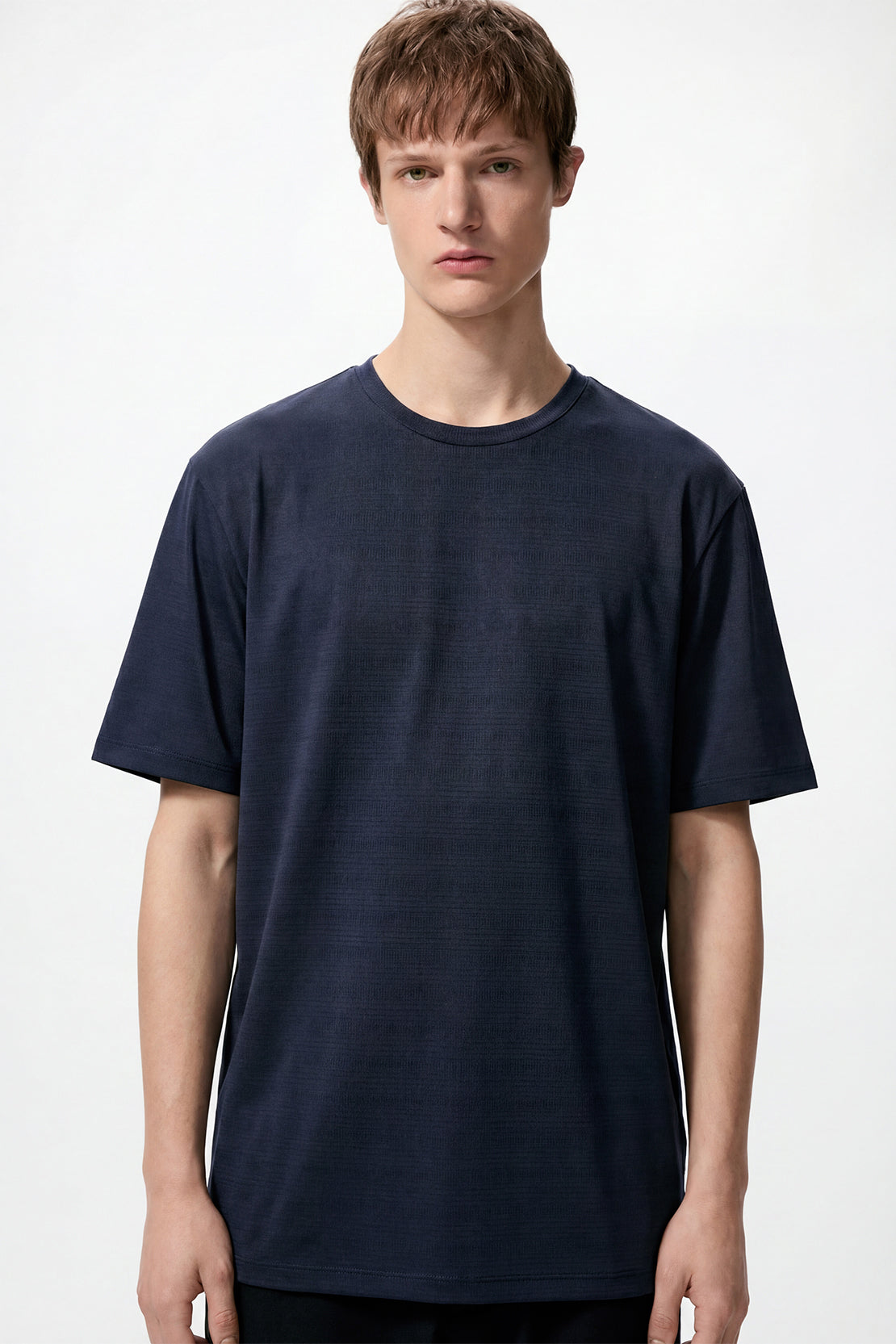 KOKO Knitted Mesh Crew Neck T-Shirt - White, Black, Navy, Blue, Grey & Jet Black