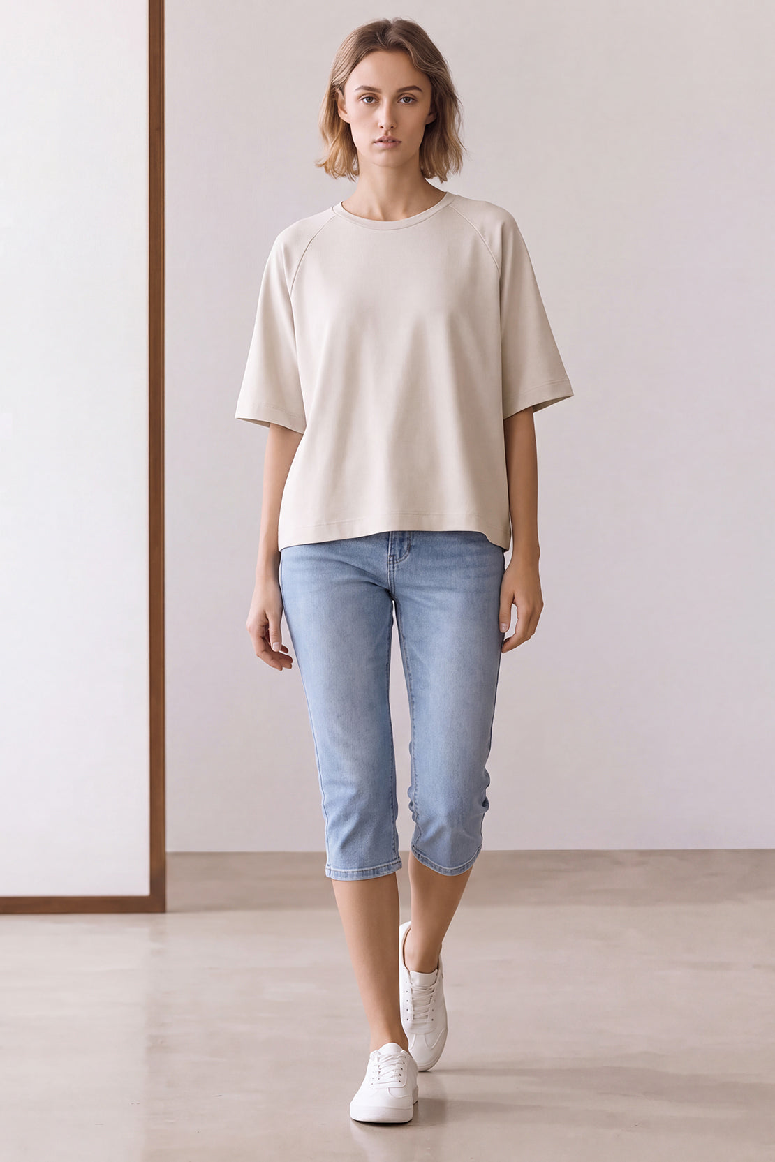 KOKO Modal Blend Oversized T-Shirt – Black, Beige & Navy