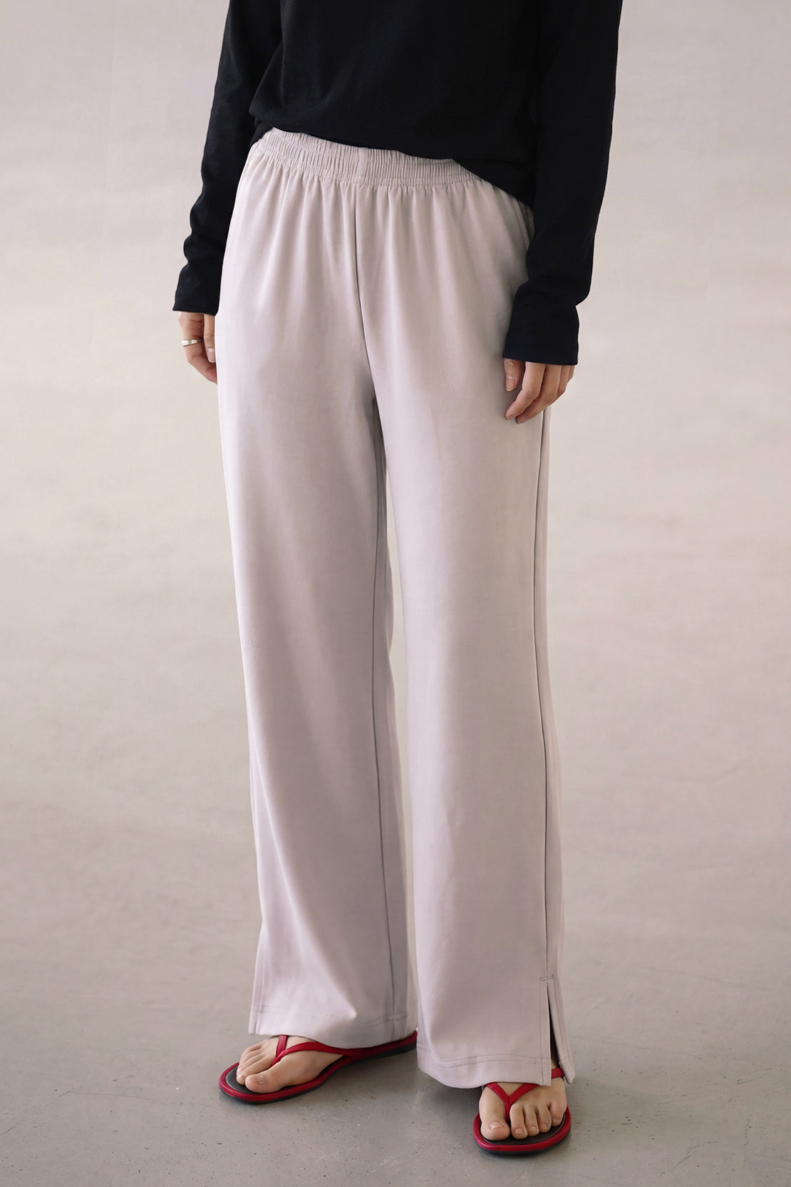 KOKO Modal Relaxed Wide-Leg Trouser – Silver