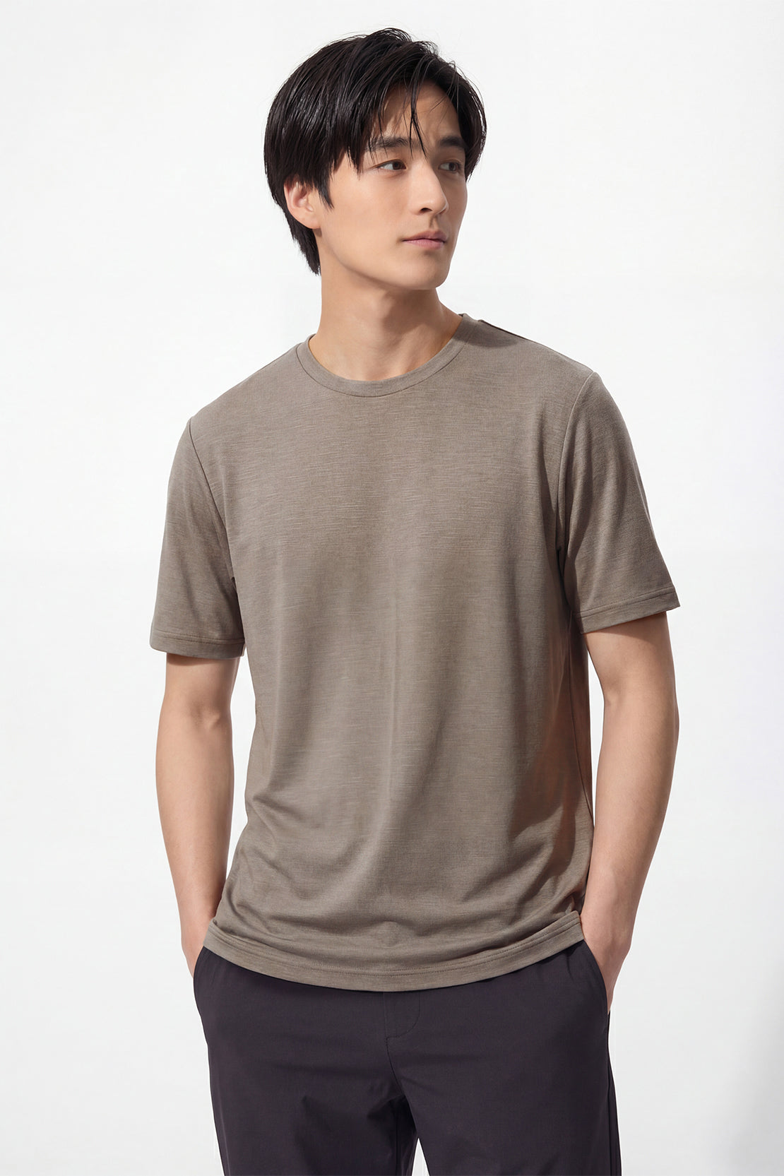 KOKO Modal Roma Crew Neck t-shirt – Coffee & Beige