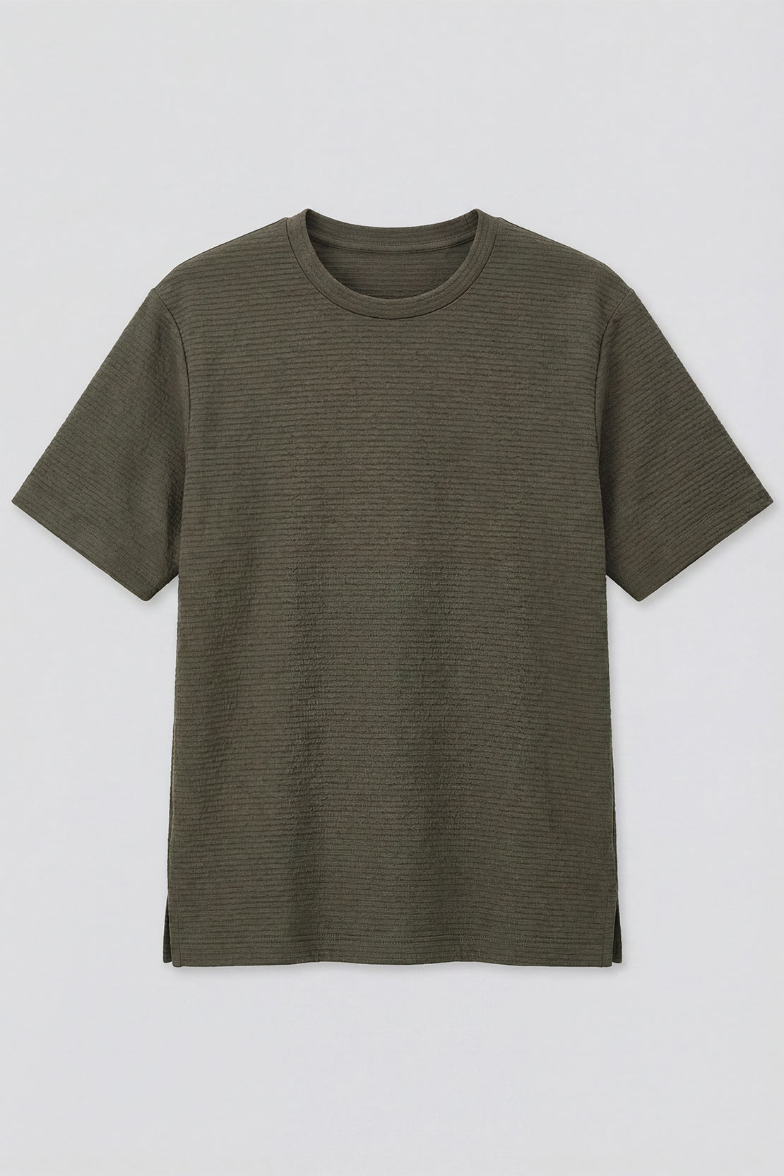 KOKO Textured Knitted T-Shirt – Olive, Navy & Coffee
