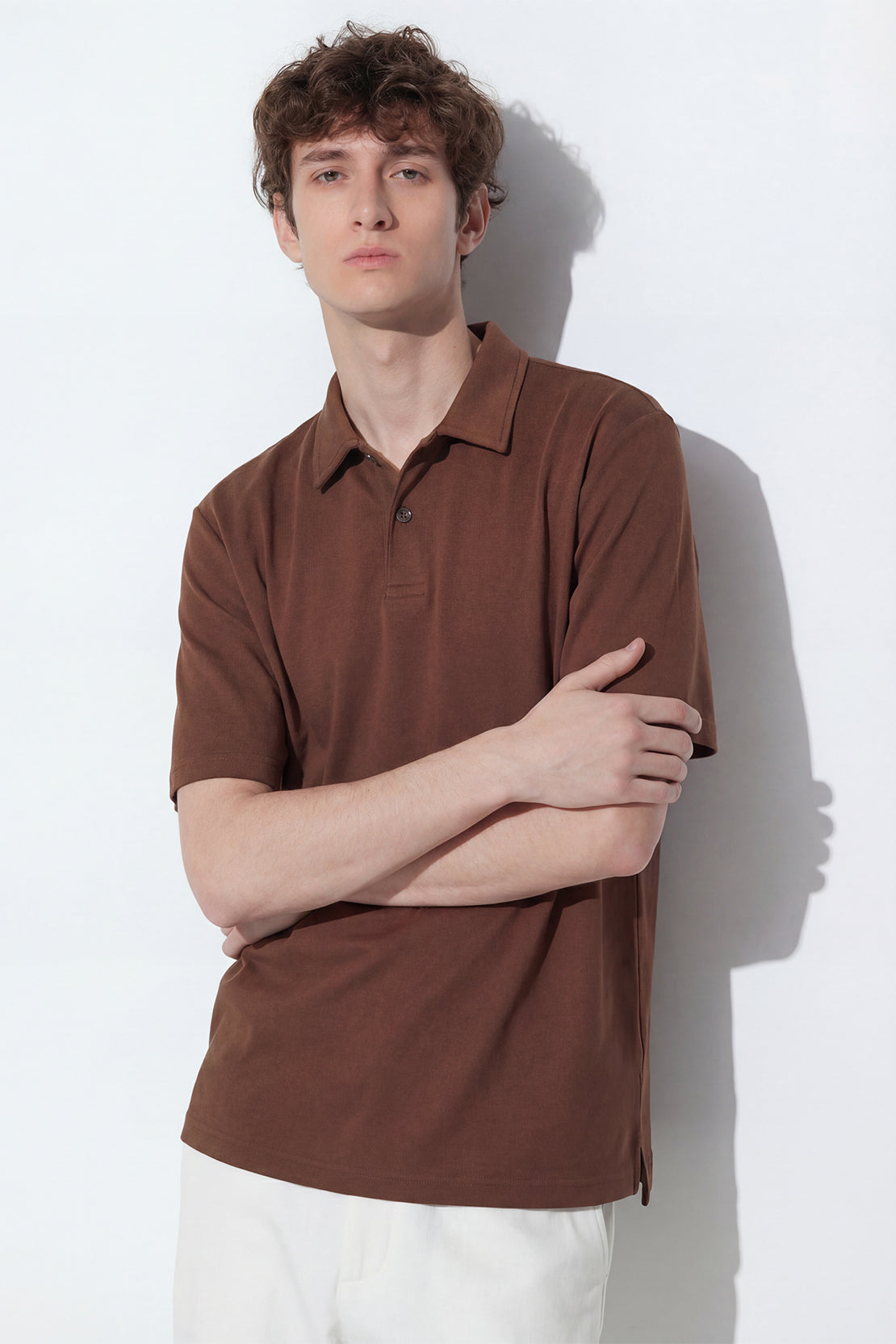 KOKO Modal Relaxed Fit Polo – Brown