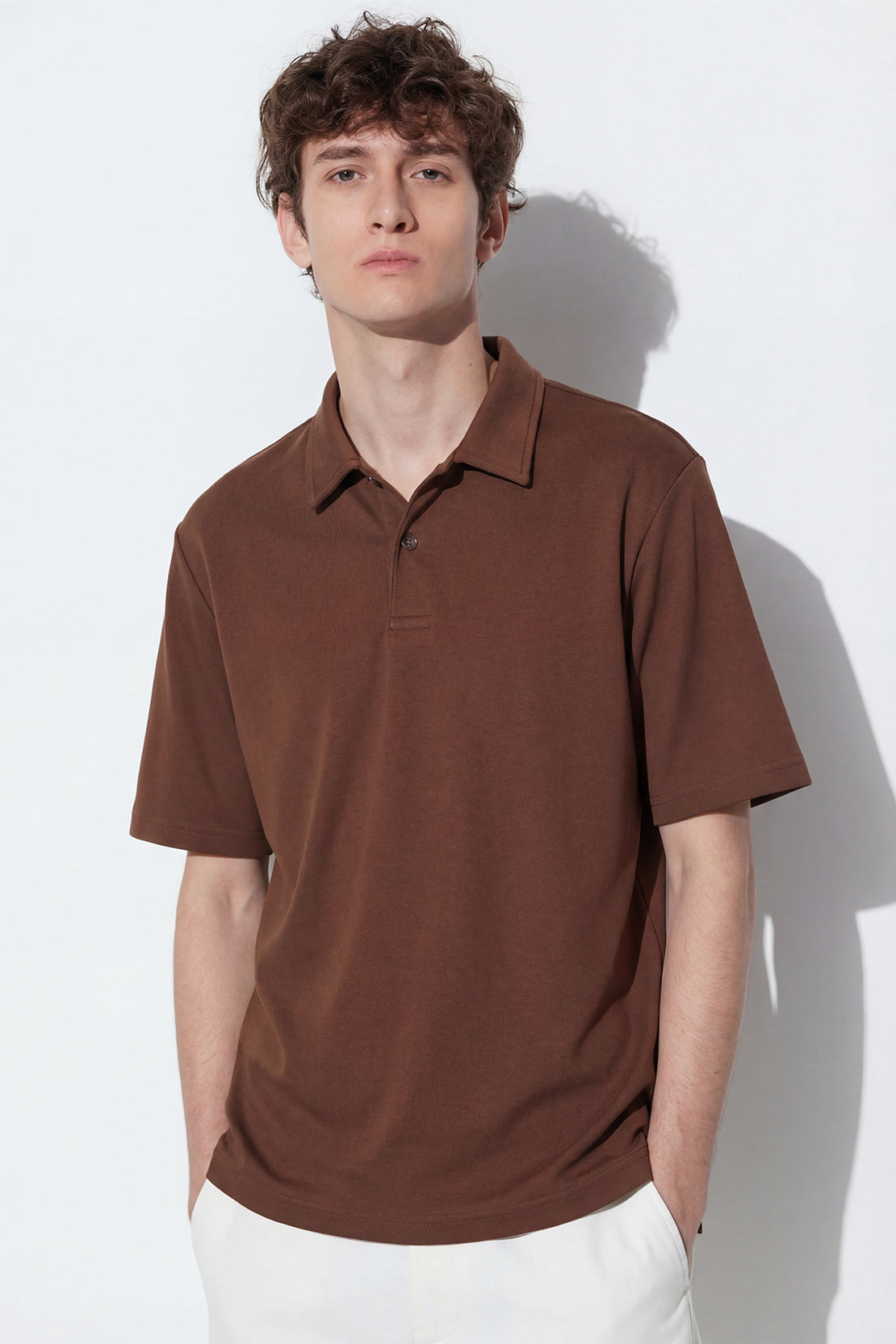 KOKO Modal Relaxed Fit Polo – Brown