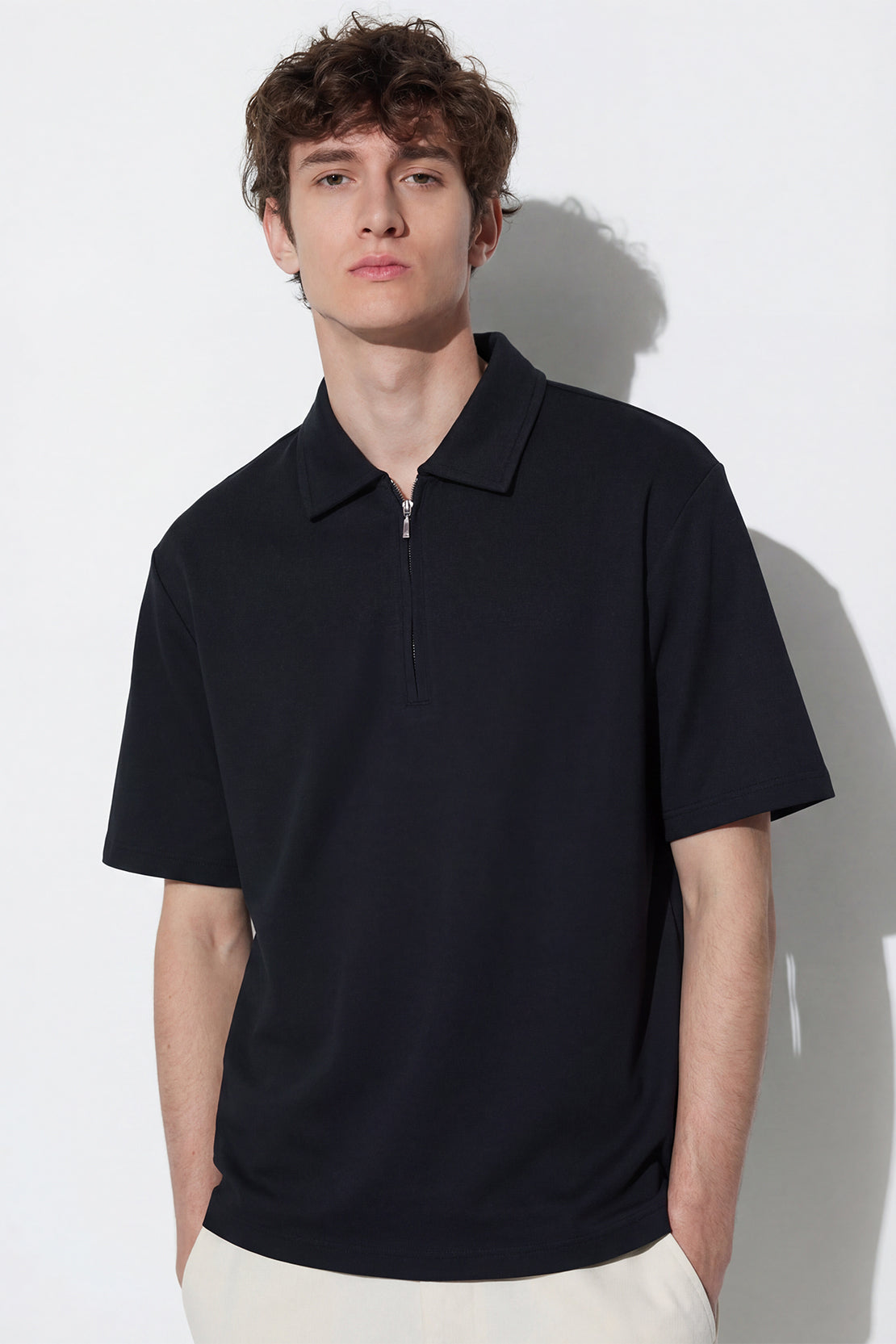 KOKO Modal Half Zip Polo – Black