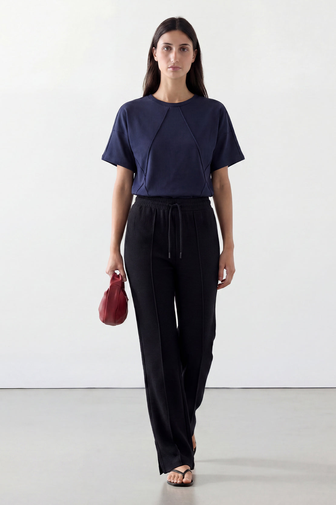 KOKO Textured Knit Relaxed Fit Trouser -Coffee, Black, Clay & Brown