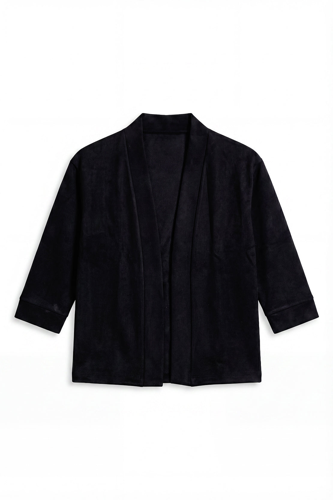 KOKO Suede Open-Front Wrap - Black & Camel
