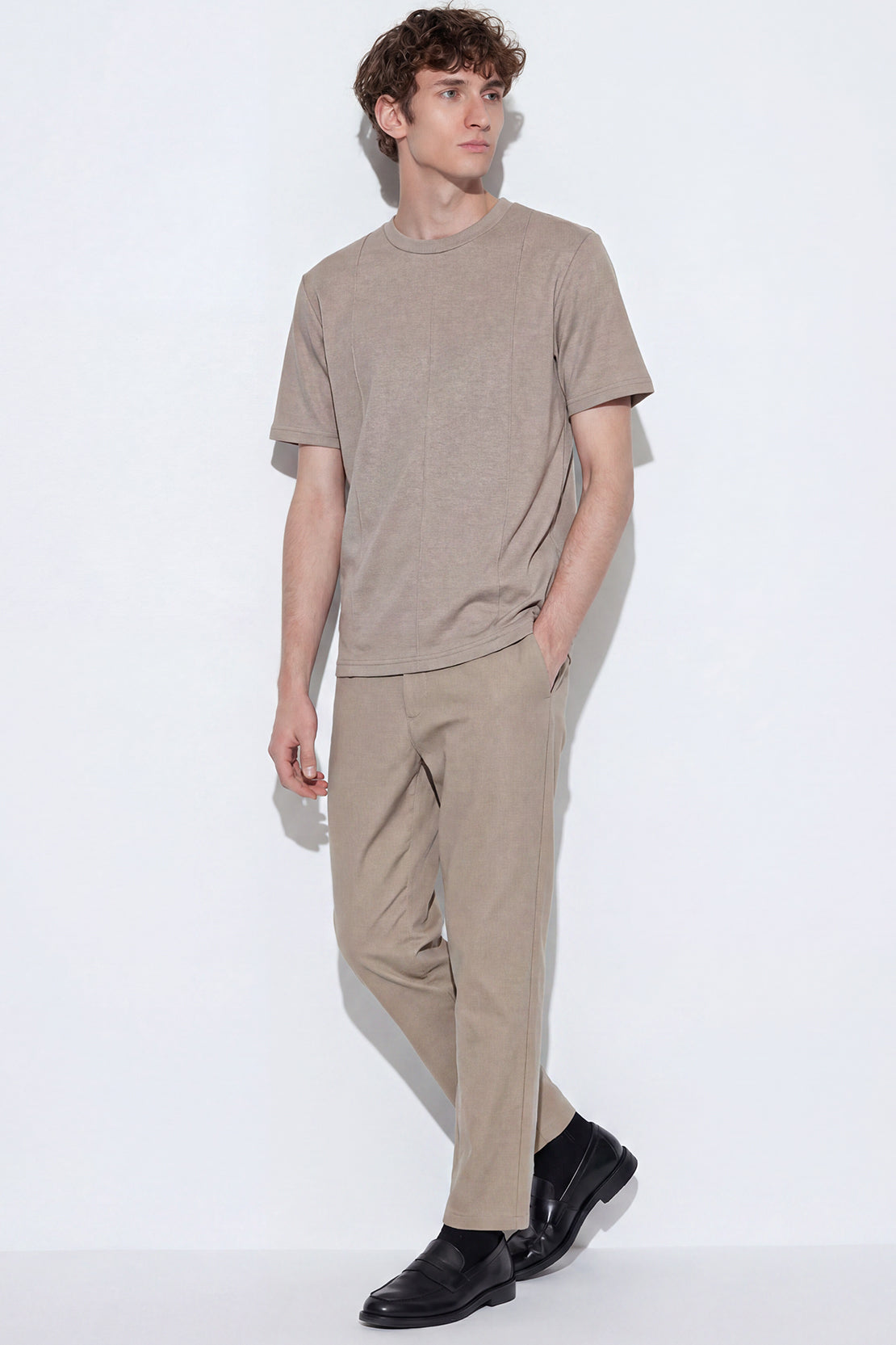 KOKO Modal Seam Detail T-Shirt – Beige
