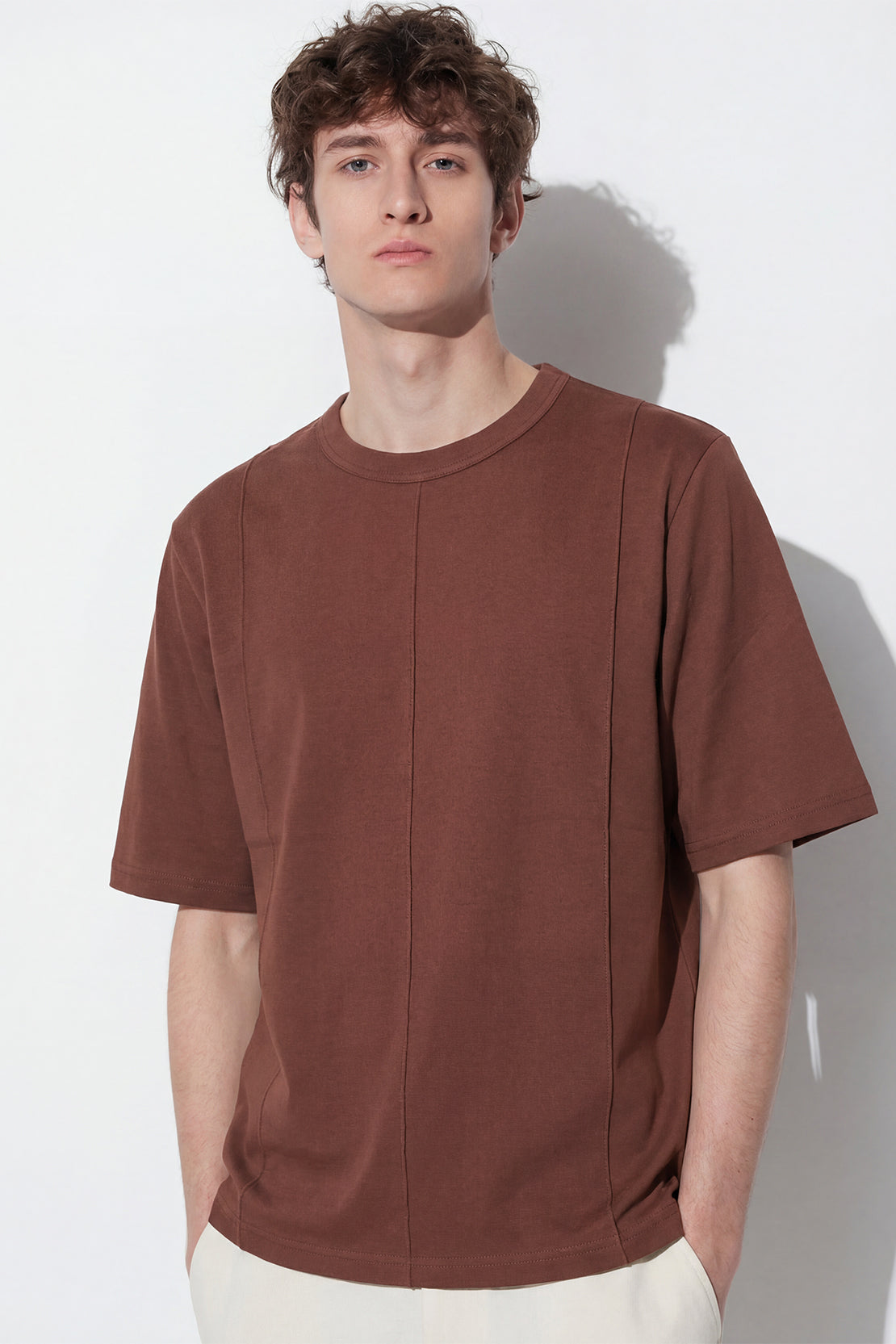 KOKO Modal Seam Detail T-Shirt – Brown