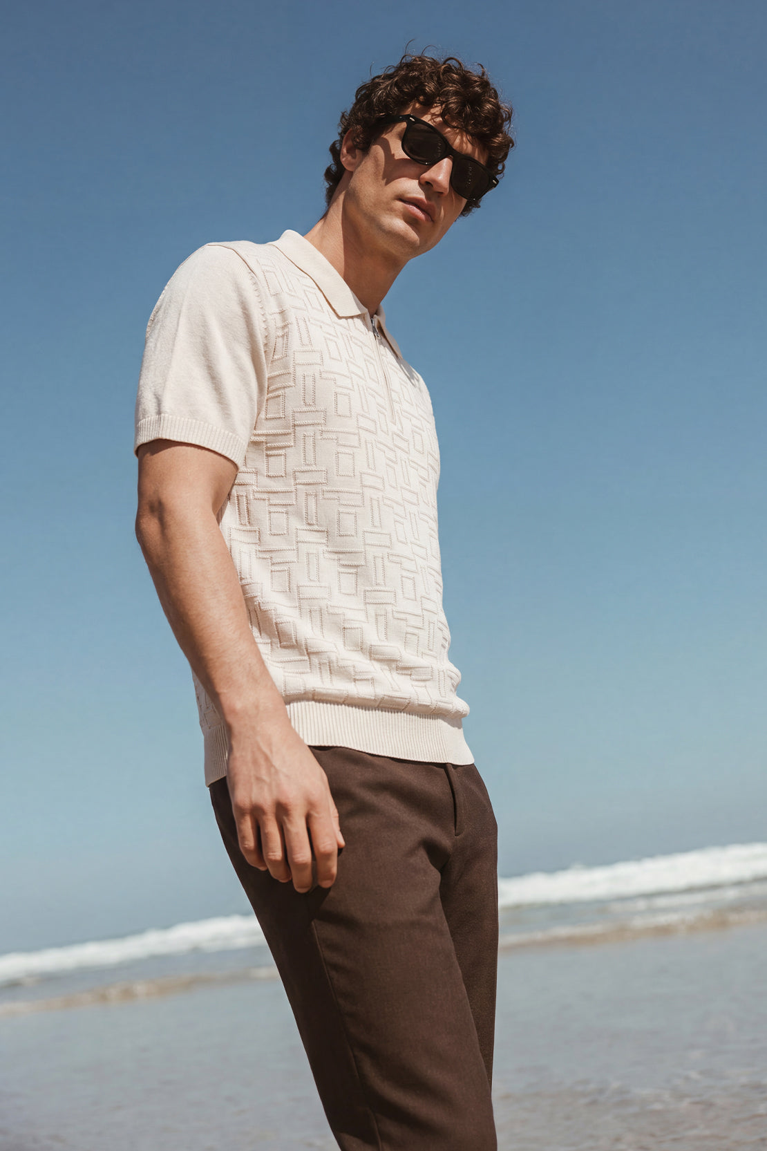 KOKO Core Knit Quarter Zip Polo