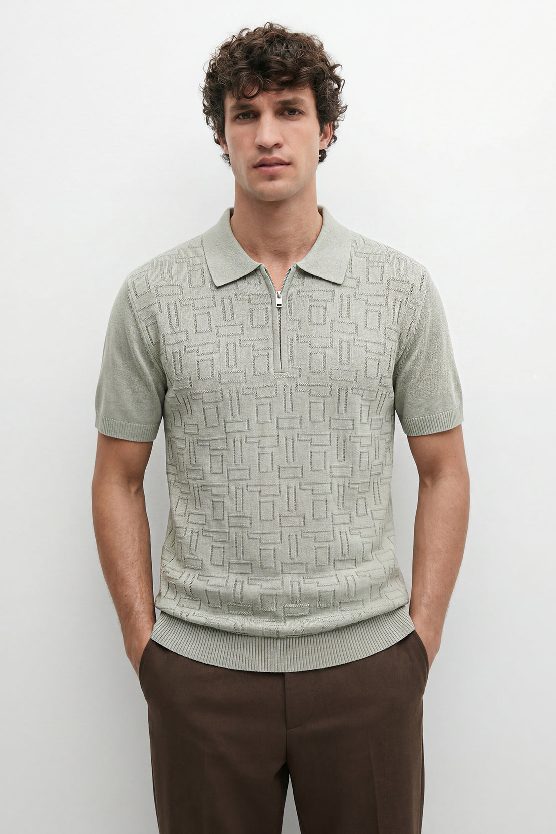 KOKO Core Knit Half-Zip Polo – Green