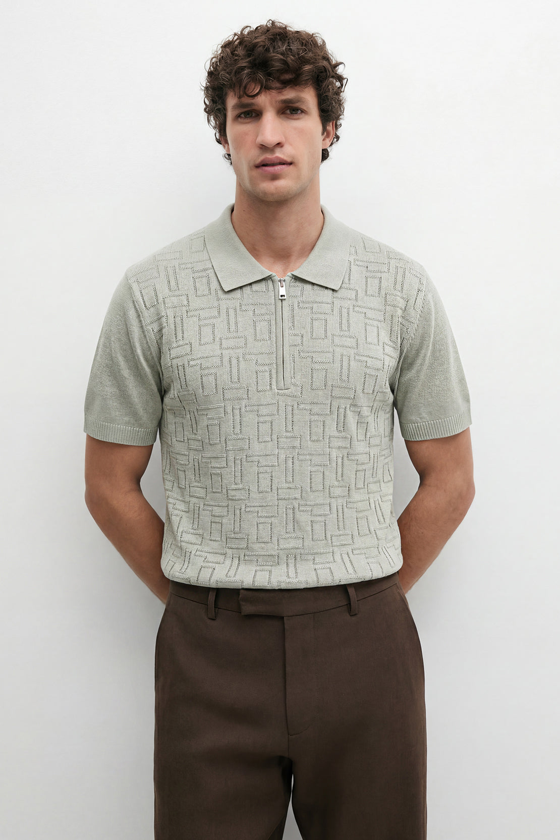 KOKO Core Knit Half-Zip Polo – Green
