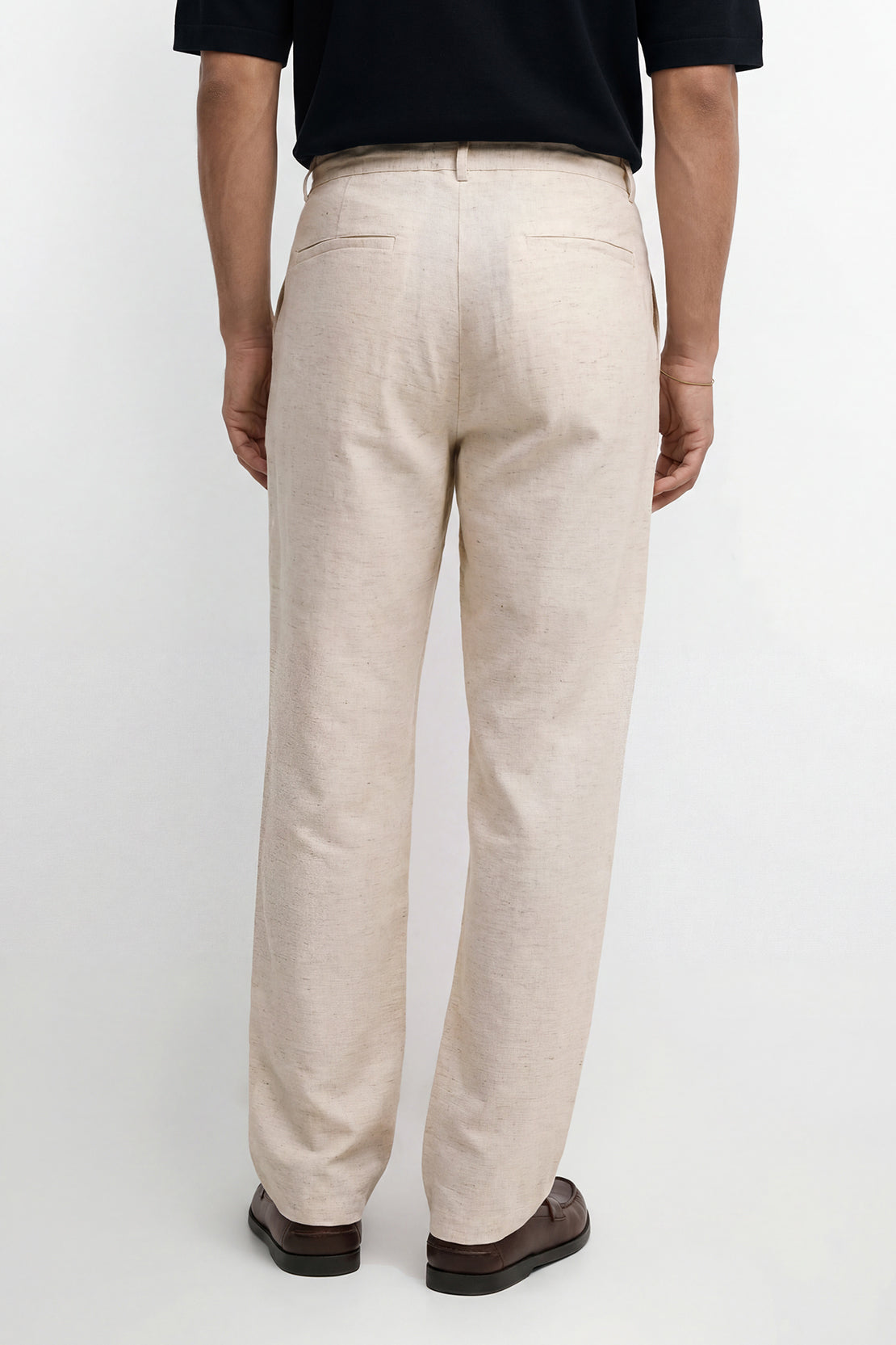 KOKO Linen Blend Straight Fit Pants – beige
