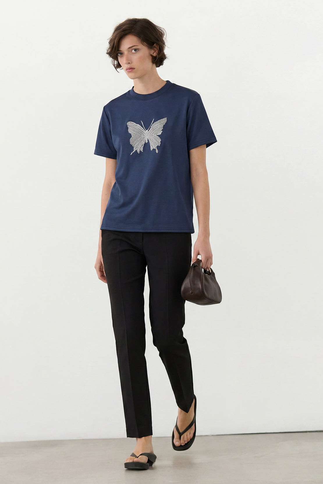 KOKO Lulu Touch Embroidered Tee – Sapphire Blue