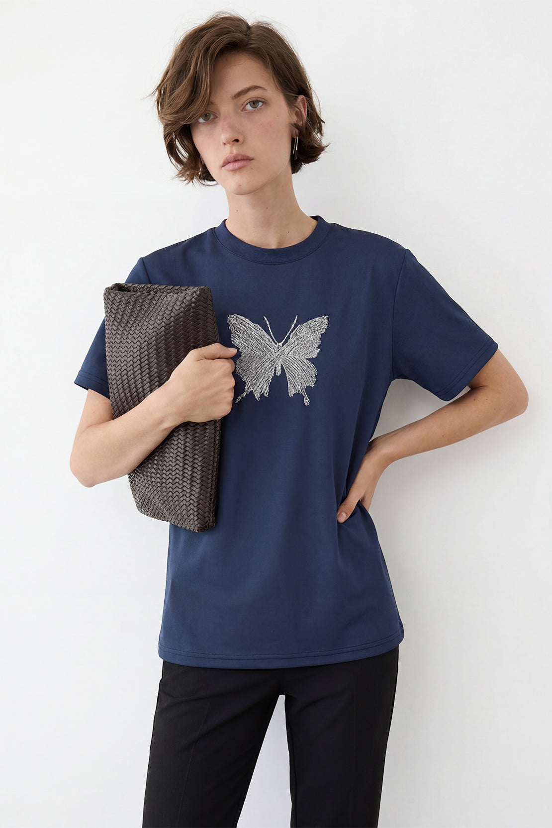 KOKO Lulu Touch Embroidered Tee – Sapphire Blue