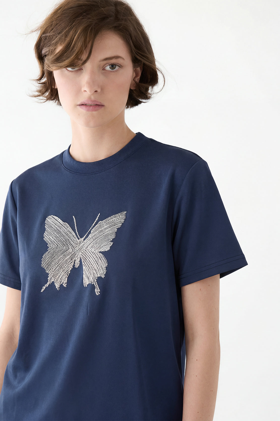 KOKO Lulu Touch Embroidered Tee – Sapphire Blue