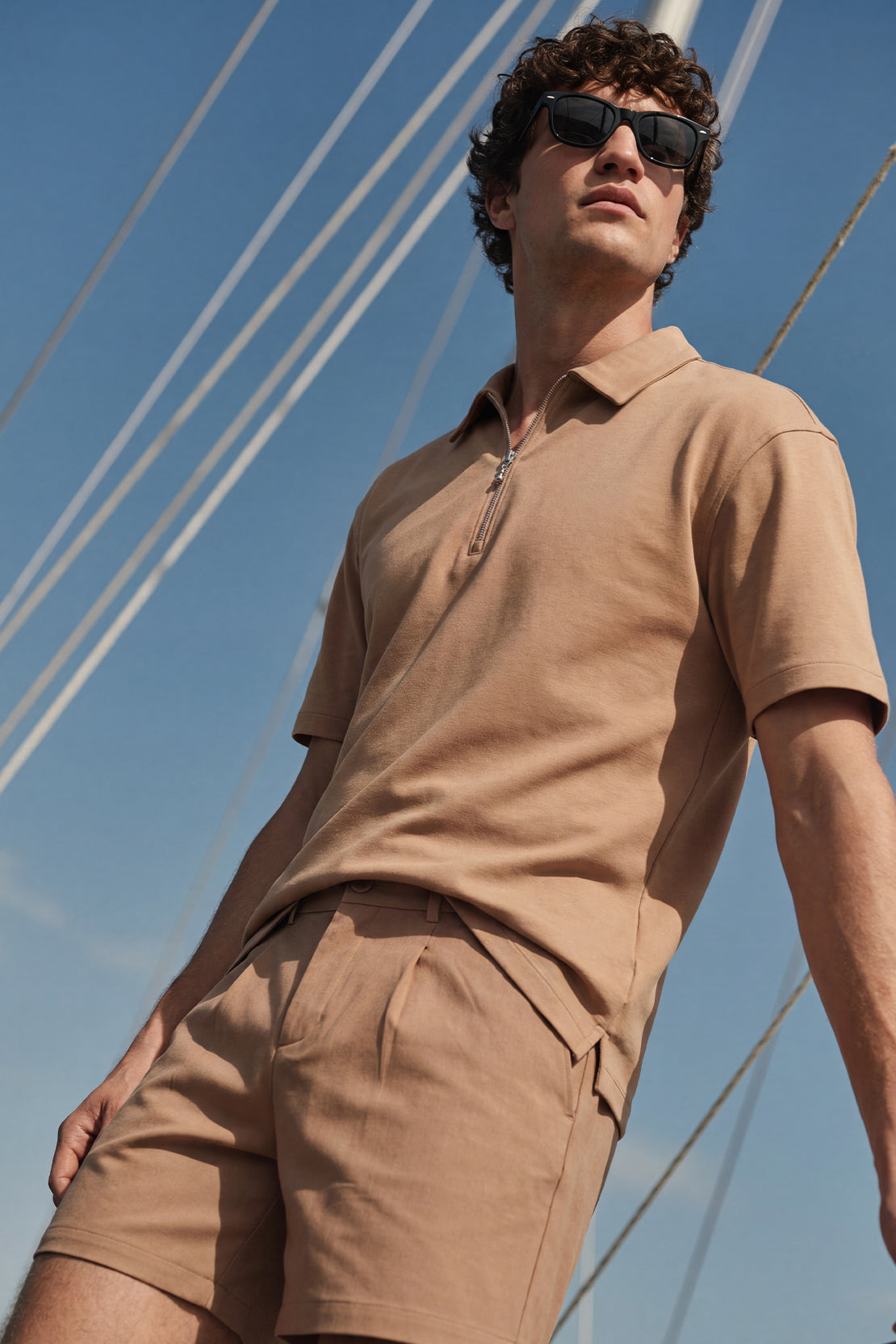 KOKO Modern Weave Drop Shoulder T-Shirt – Camel