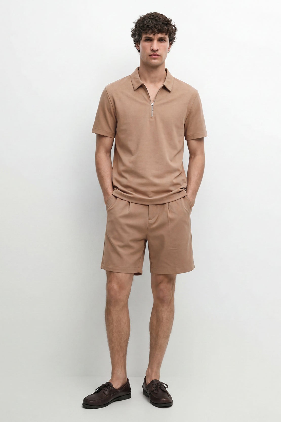 KOKO Modern Weave Drop Shoulder T-Shirt – Camel
