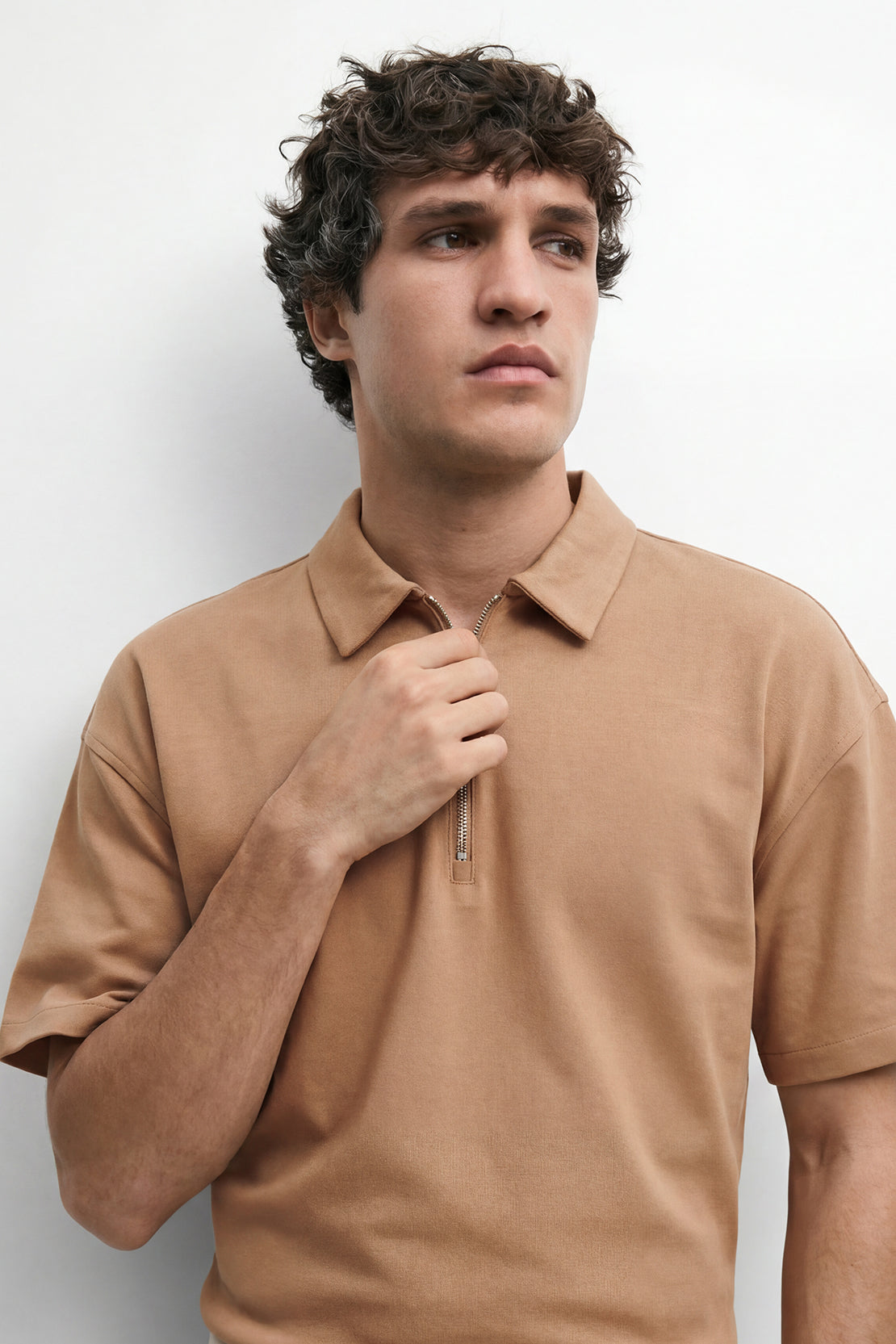 KOKO Modern Weave Drop Shoulder T-Shirt – Camel