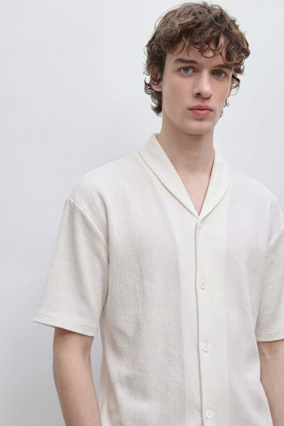 KOKO Craft Knit Relaxed Co-Ord Shirt – White