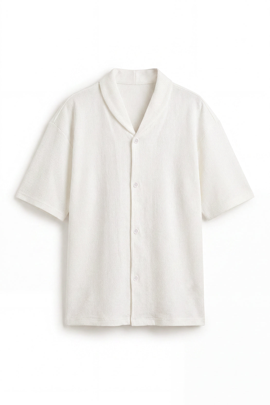 KOKO Craft Knit Relaxed Co-Ord Shirt – White