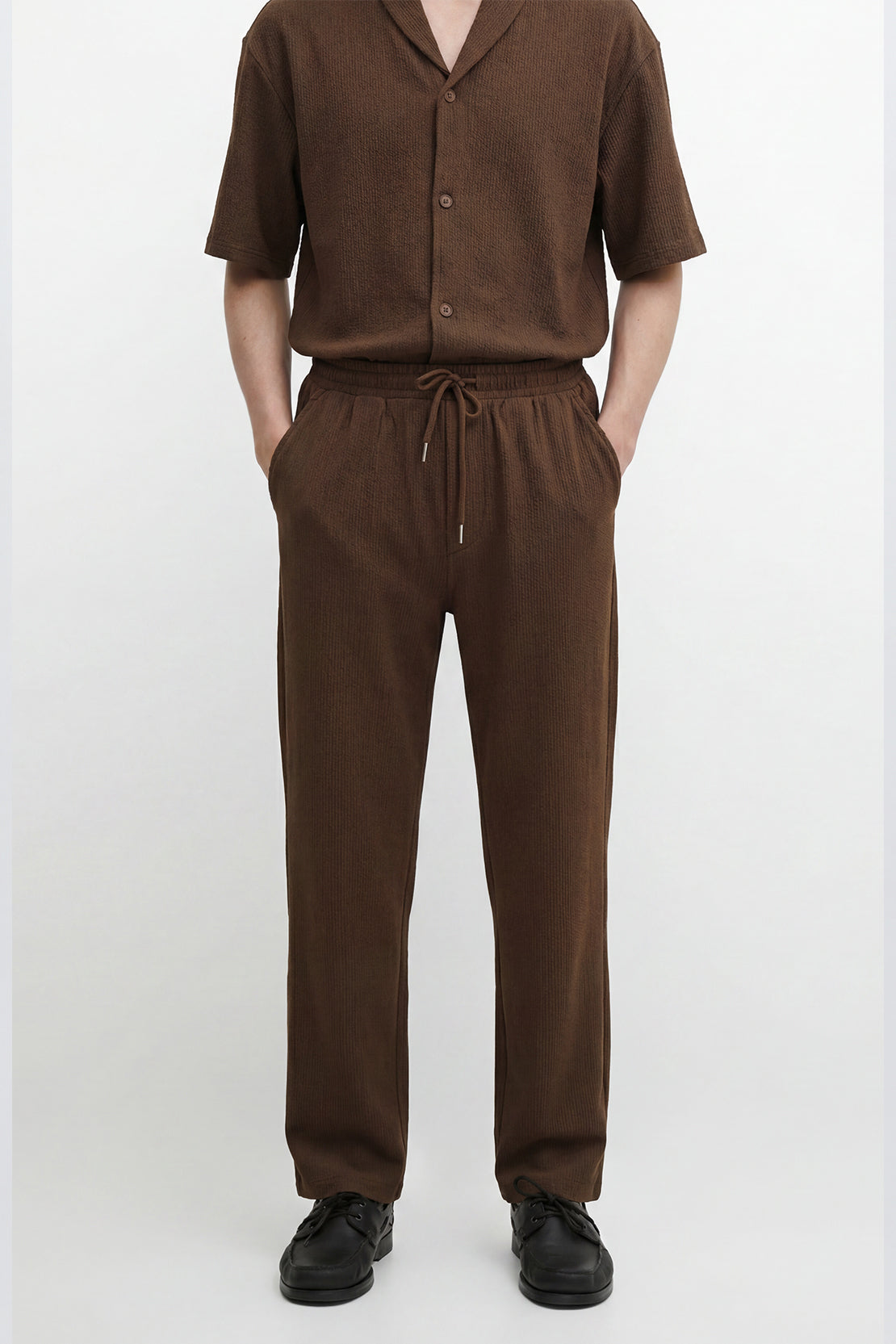 KOKO Craft Knit Straight Fit Pants – Brown