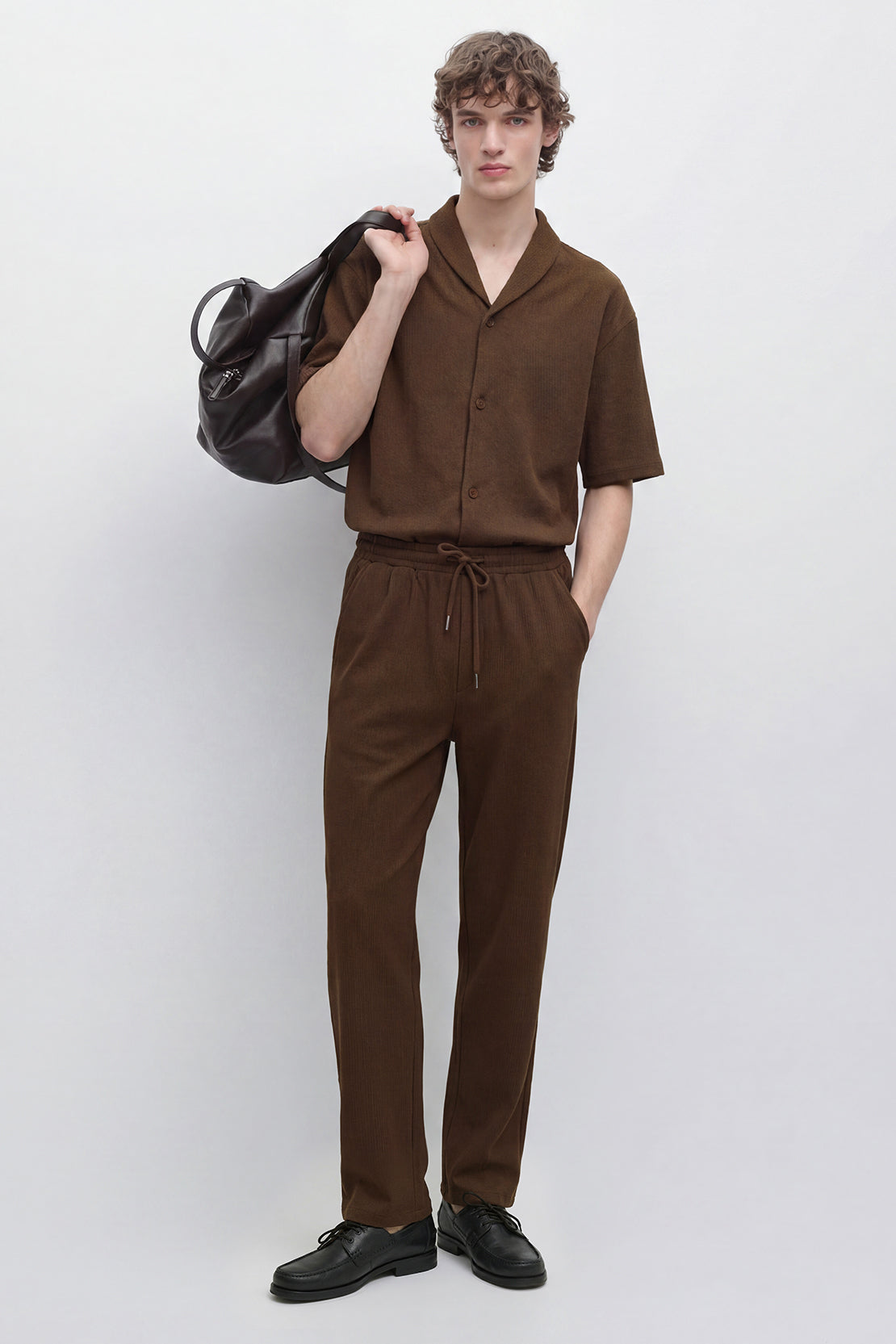 KOKO Craft Knit Straight Fit Pants – Brown