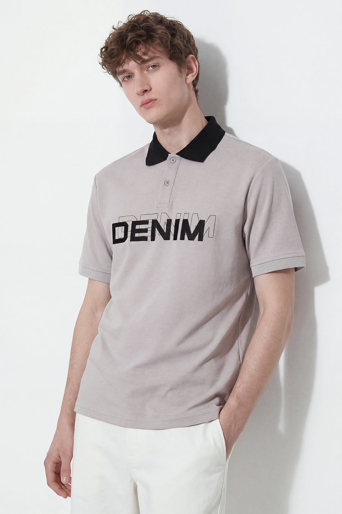 KOKO Modal Polo T-Shirt – Soft Grey