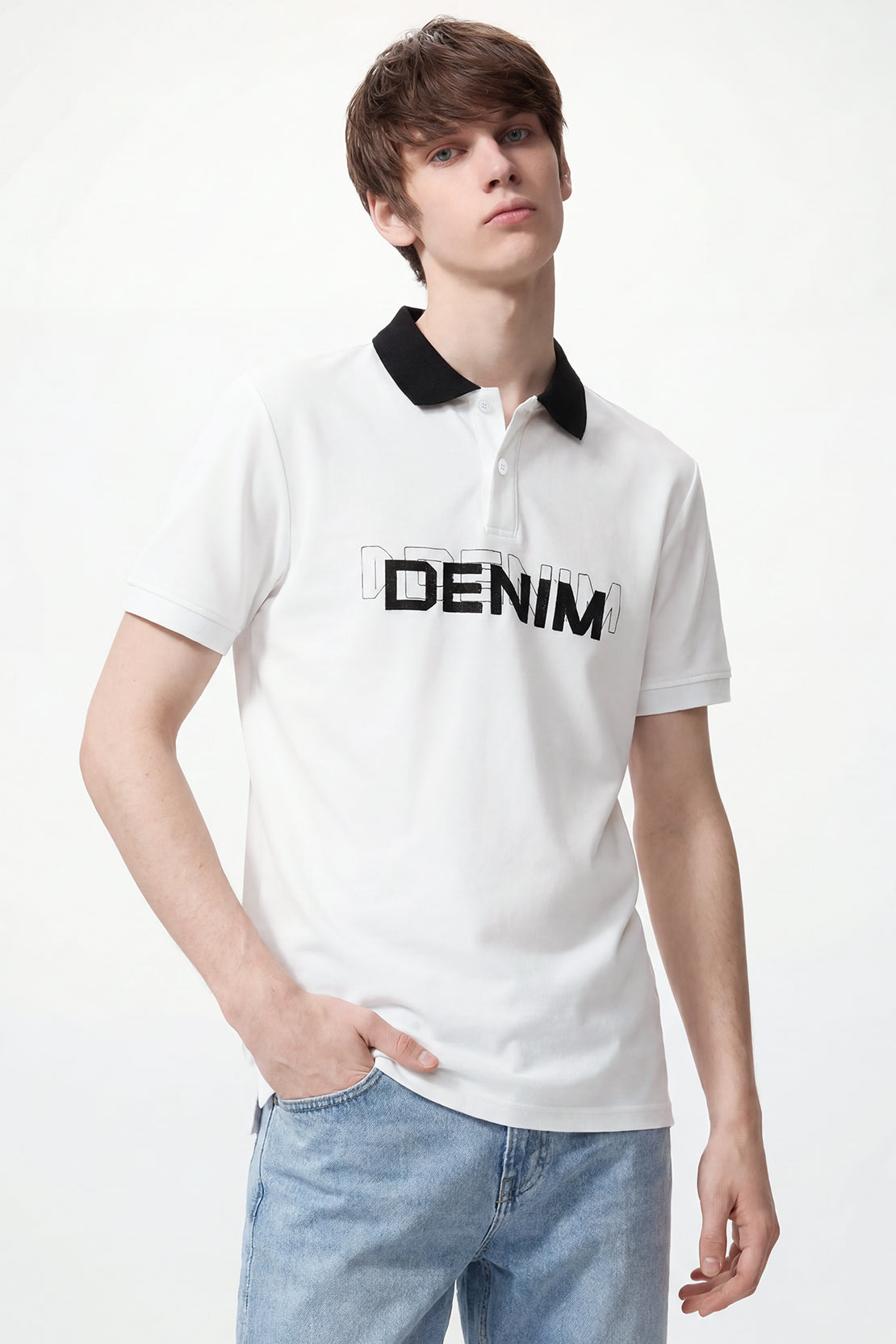 KOKO Modal Blend Polo T-Shirt – White