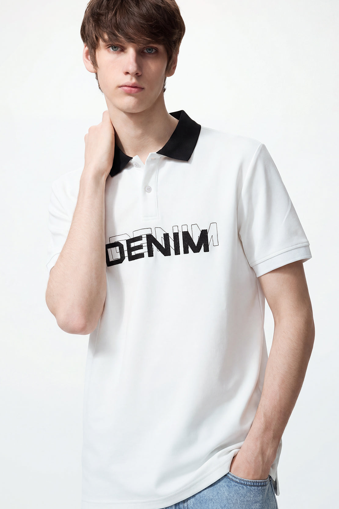 KOKO Modal Blend Polo T-Shirt – White