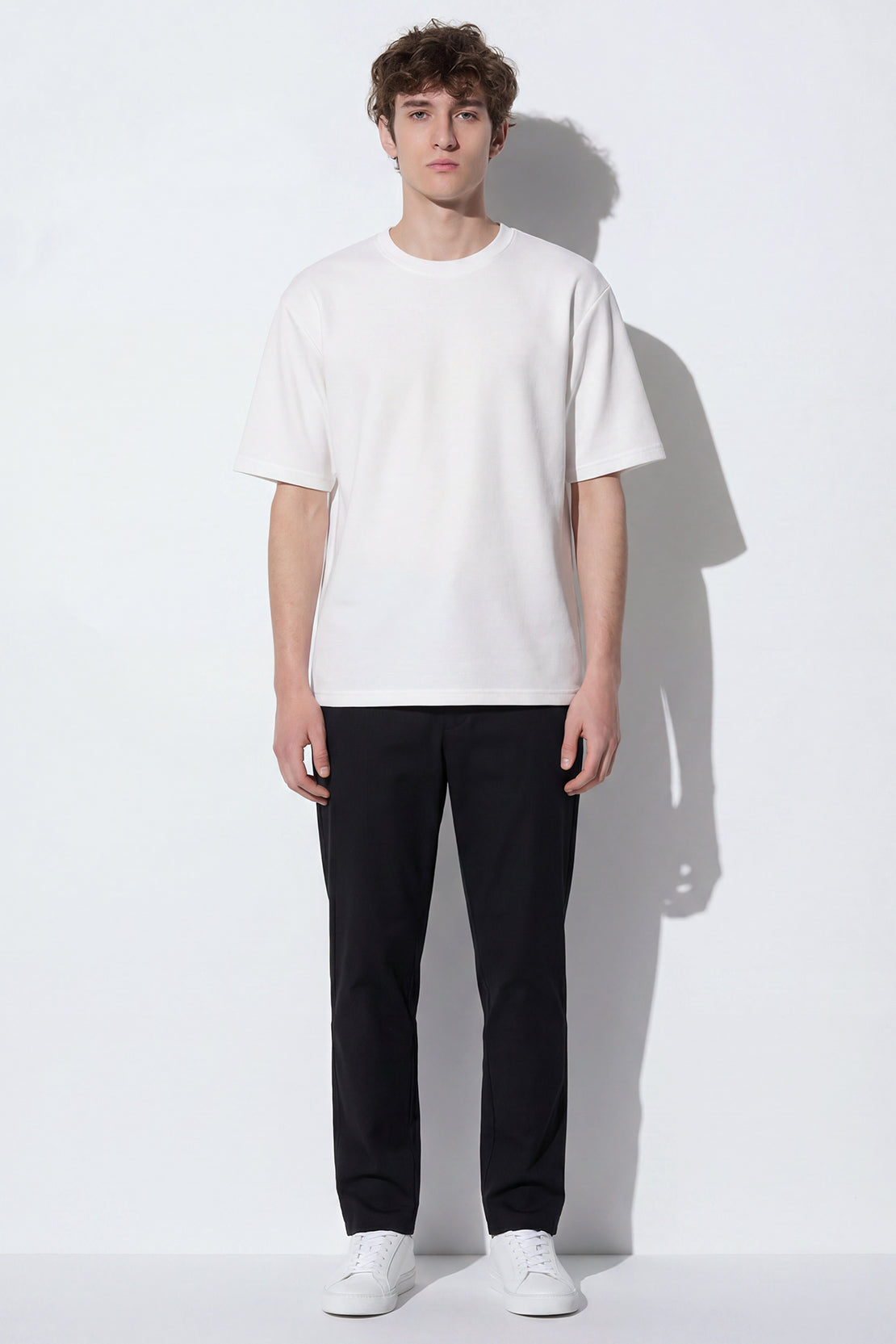 KOKO Soft Knit Drop Shoulder T-Shirt – White