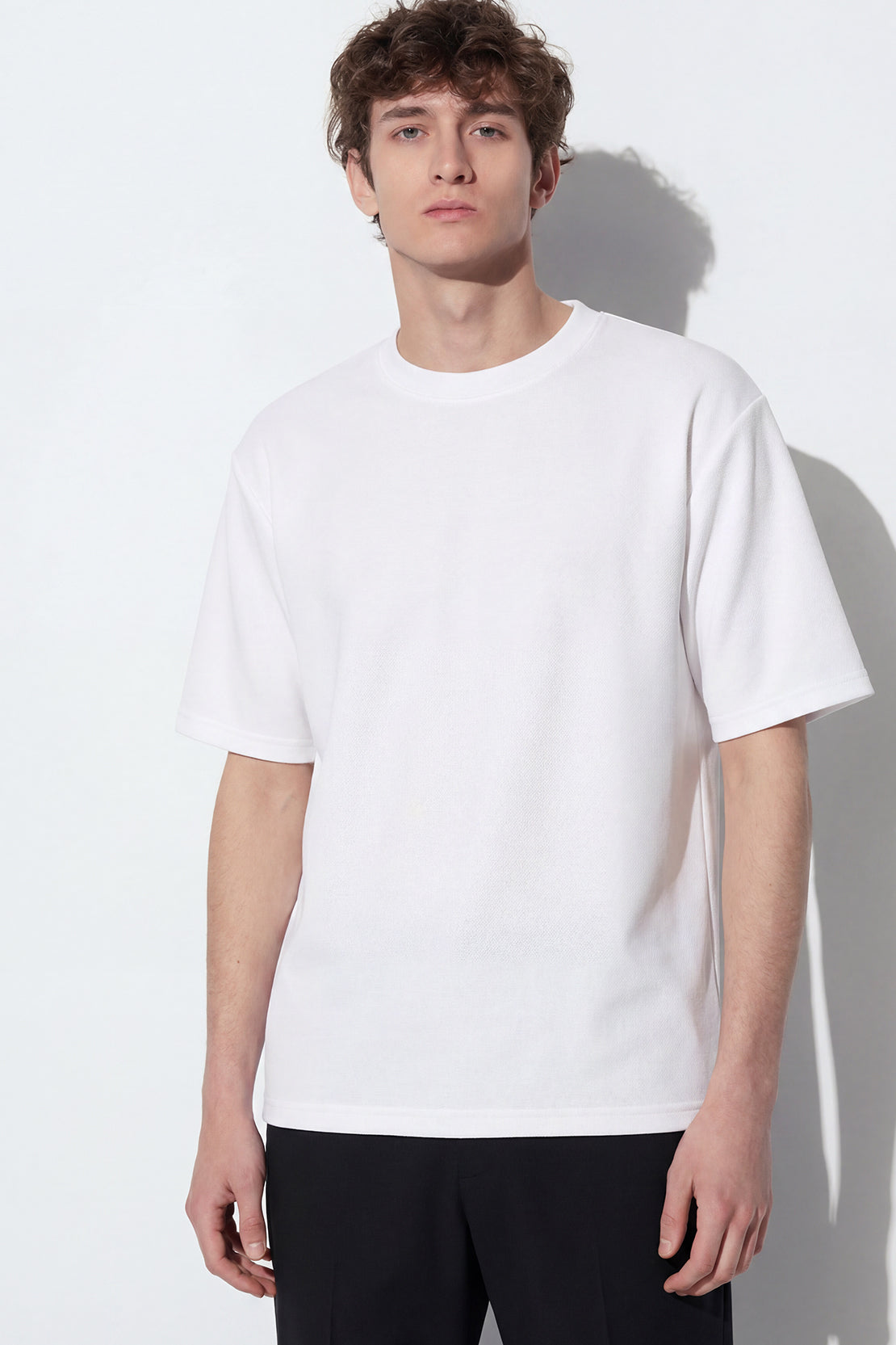 KOKO Soft Knit Drop Shoulder T-Shirt – White