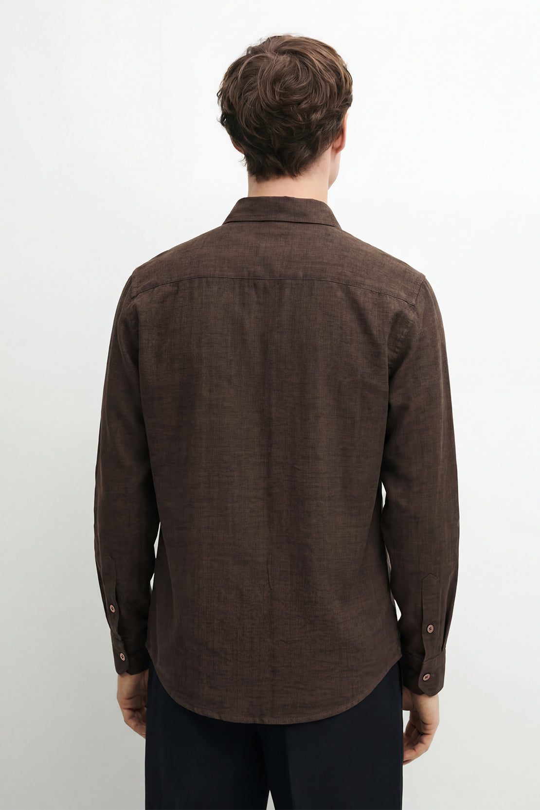 KOKO Cloud Weave Button-Down Shirt – Brown