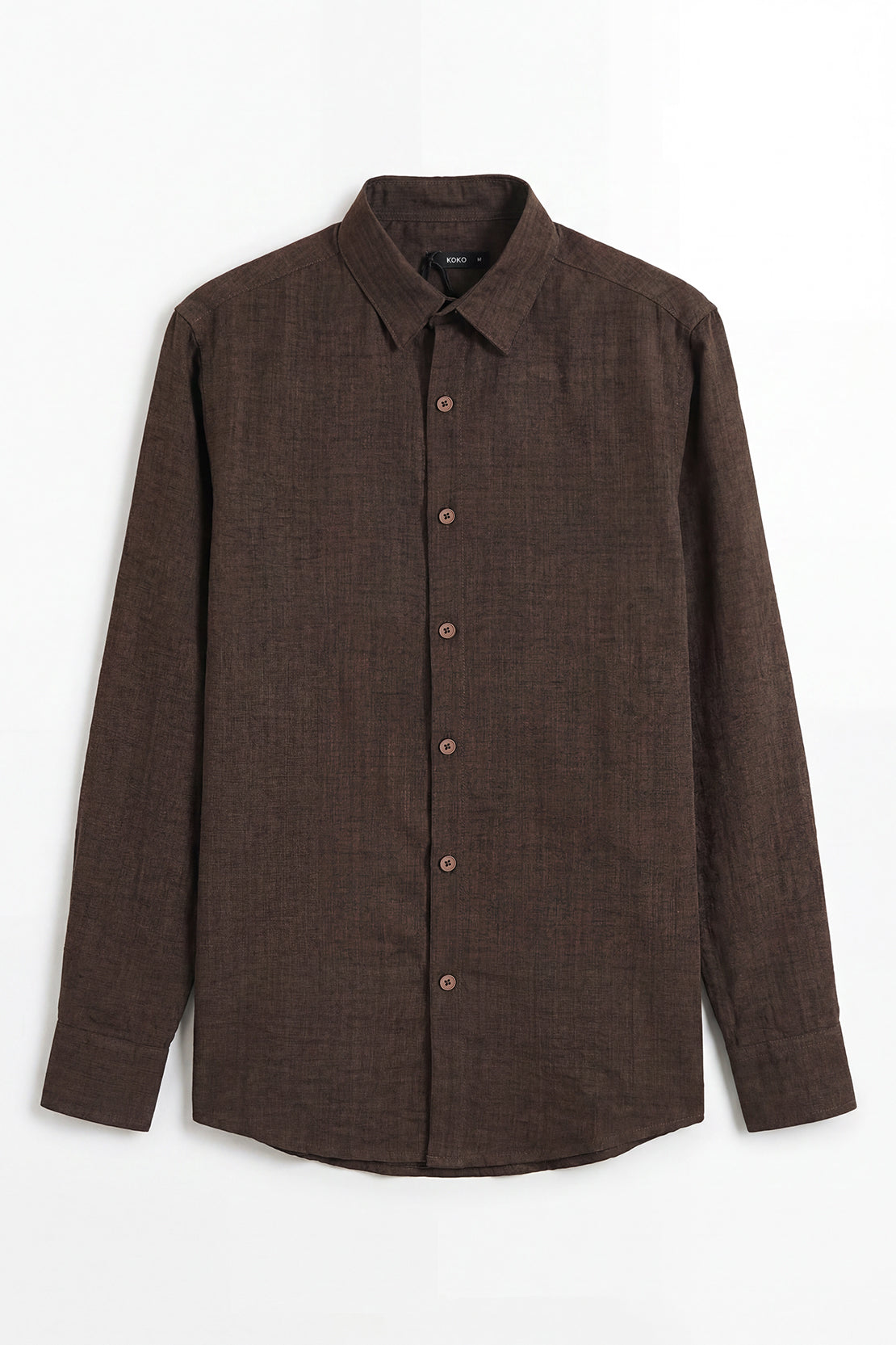 KOKO Cloud Weave Button-Down Shirt – Brown