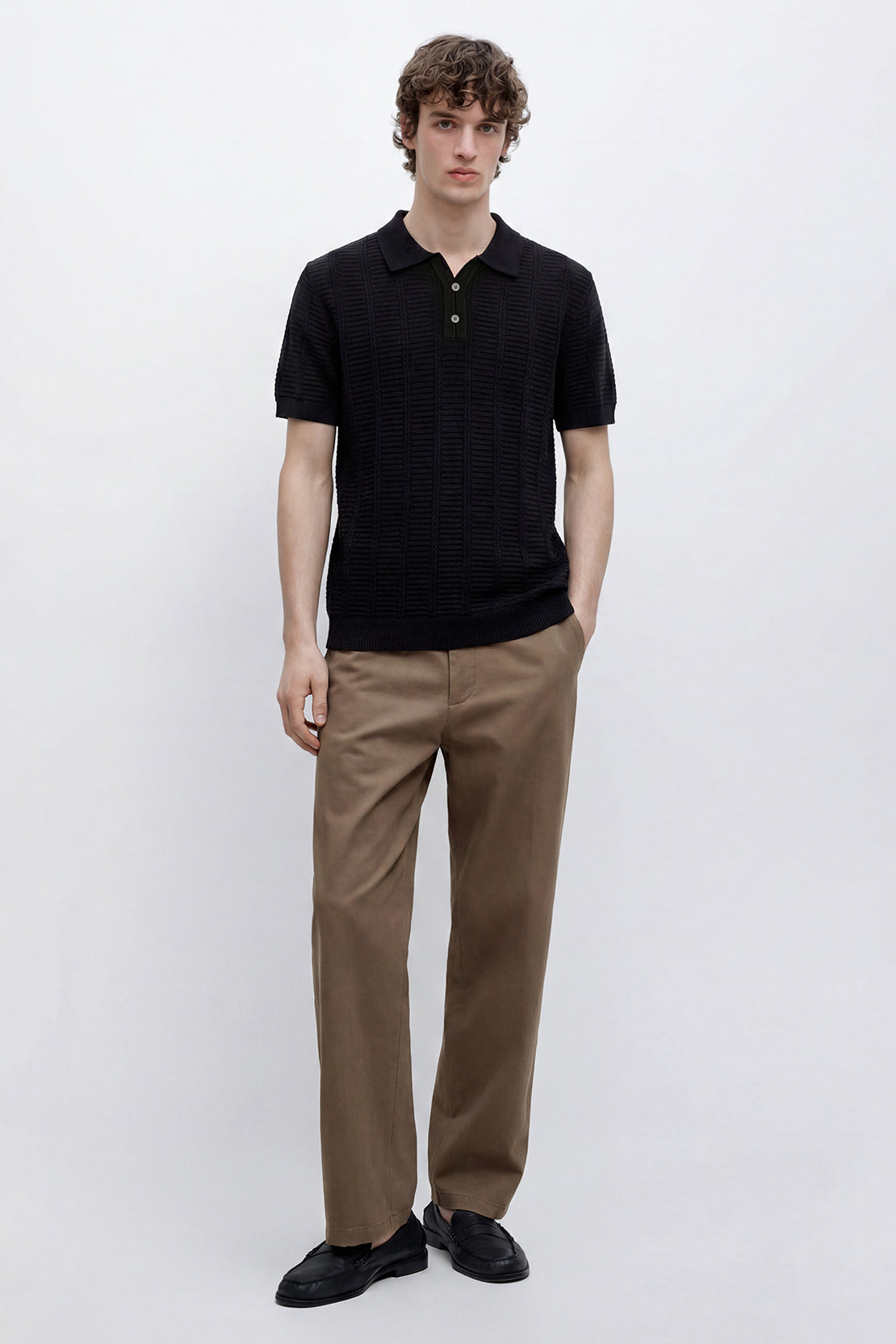 KOKO Sculpted Knit Polo– black