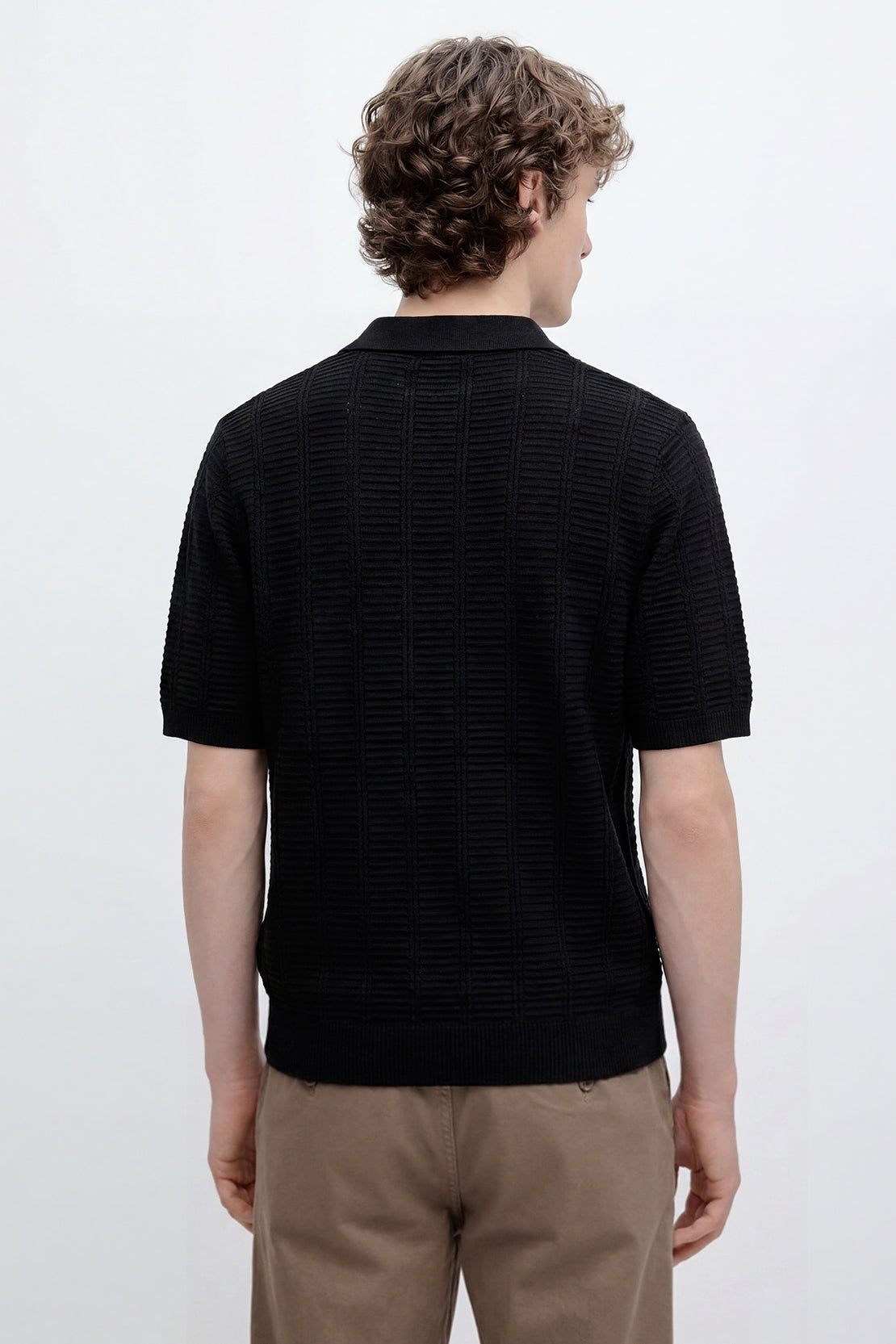 KOKO Sculpted Knit Polo– black