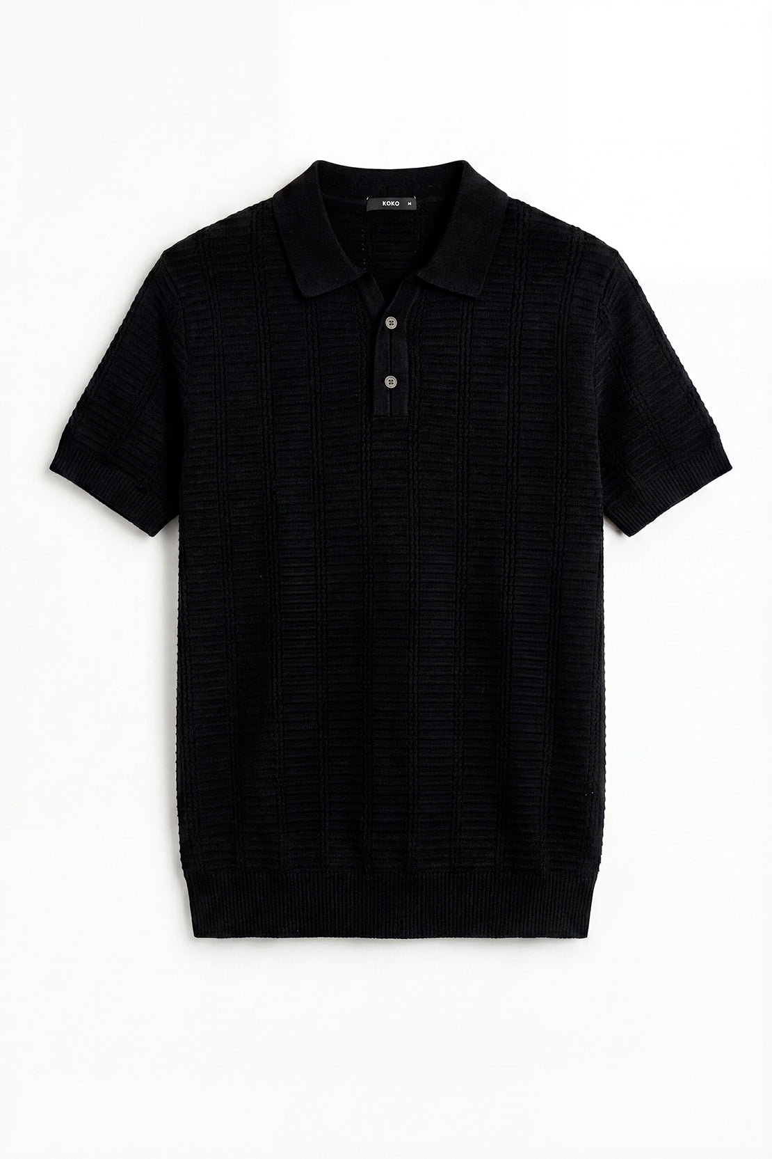 KOKO Sculpted Knit Polo– black