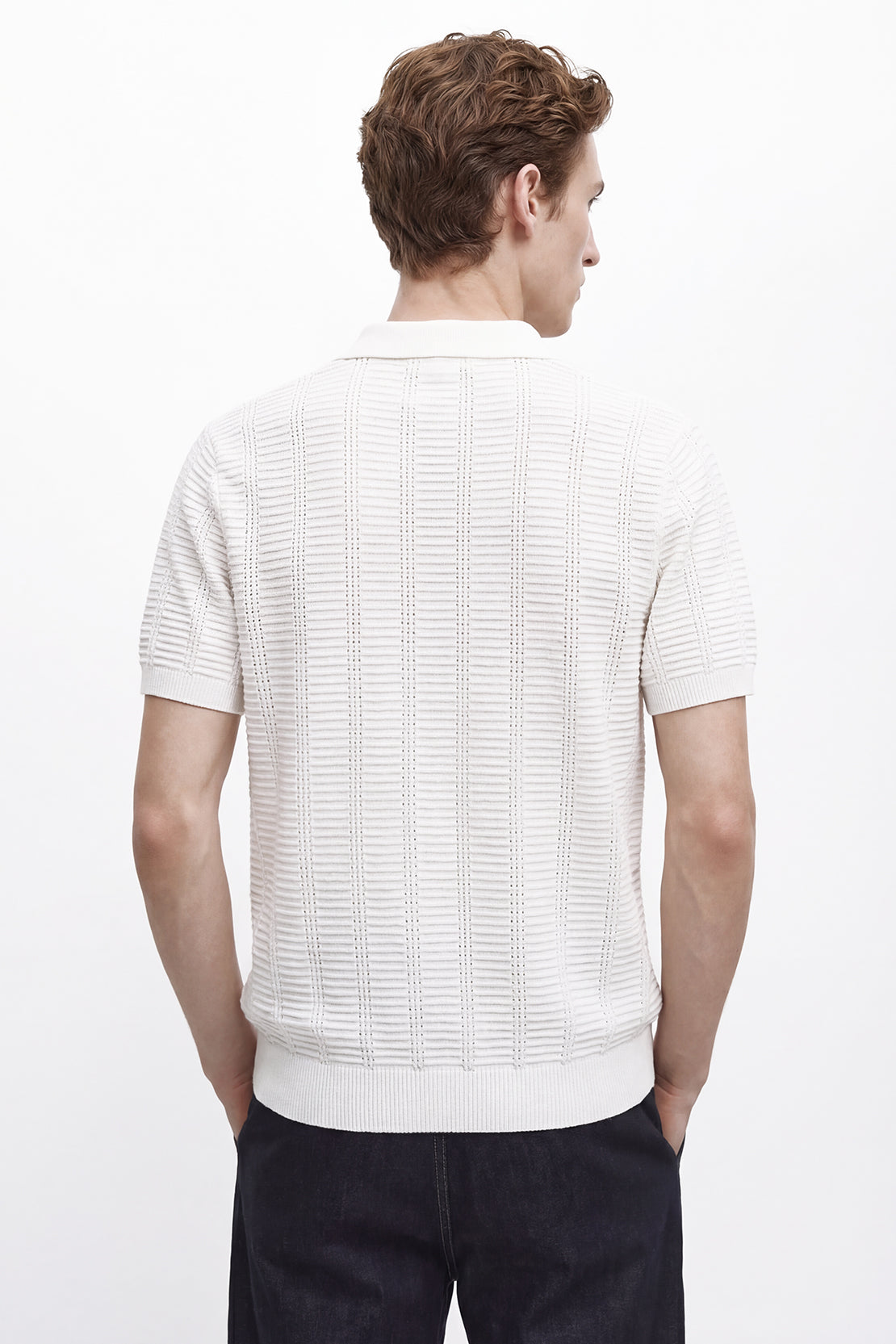 KOKO Sculpted Knit Polo – white
